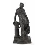 Patinated bronze classical figure, with a lyre, late 19th c., 17 3/4'' h.