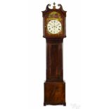 Scottish mahogany tall case clock, ca. 1800, with eight-day works, inscribed Peter Kier, Falkirk,