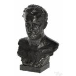 After Auguste Rodin, patinated bronze bust, signed on base and inscribed by the foundry Alexis