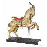 Carved and painted carousel goat, ca. 1900, attributed to Gustav Dentzel, retaining an excellent old