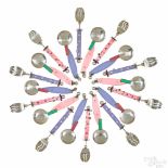 Mardi Jo Cohen sterling silver and Formica flatware, to include ten spoons, 6 1/2'' l., and ten