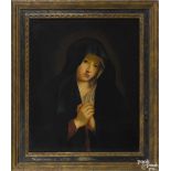 Mary Jane Peale (American 1827-1902), oil on canvas of the Madonna, signed verso and dated 1855,