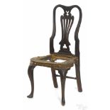 Philadelphia Queen Anne walnut dining chair, ca. 1750, with a pierced splat, a compass seat, and