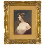 KPM porcelain plaque of a young maiden, signed F. Hohle, 10'' x 7 3/8''. Provenance: Reading,