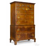 Pennsylvania Chippendale tiger maple chest on chest, late 18th c., 68'' h., 39'' w. Provenance: A