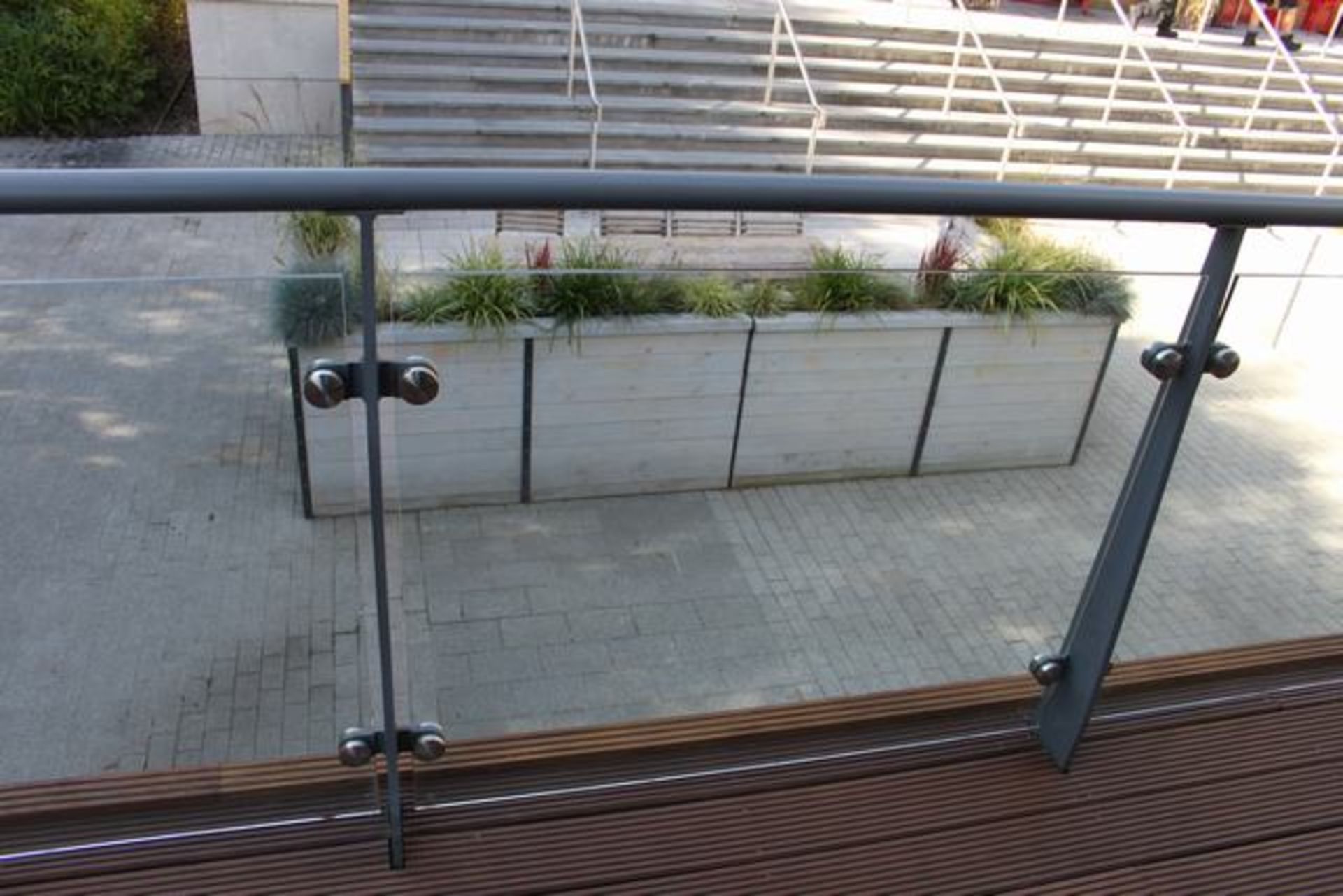 2 x Toughened glass balustrade panels 1040 x 950mm  ( this is glass panels only to bid for the