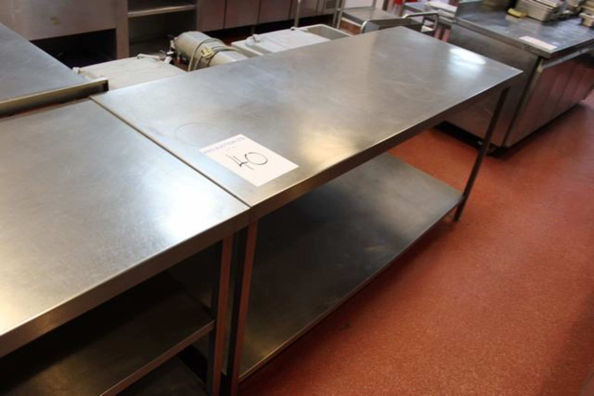 Stainless steel preparation  table with undershelf 1800mm x 700mm  Lift out charge  5