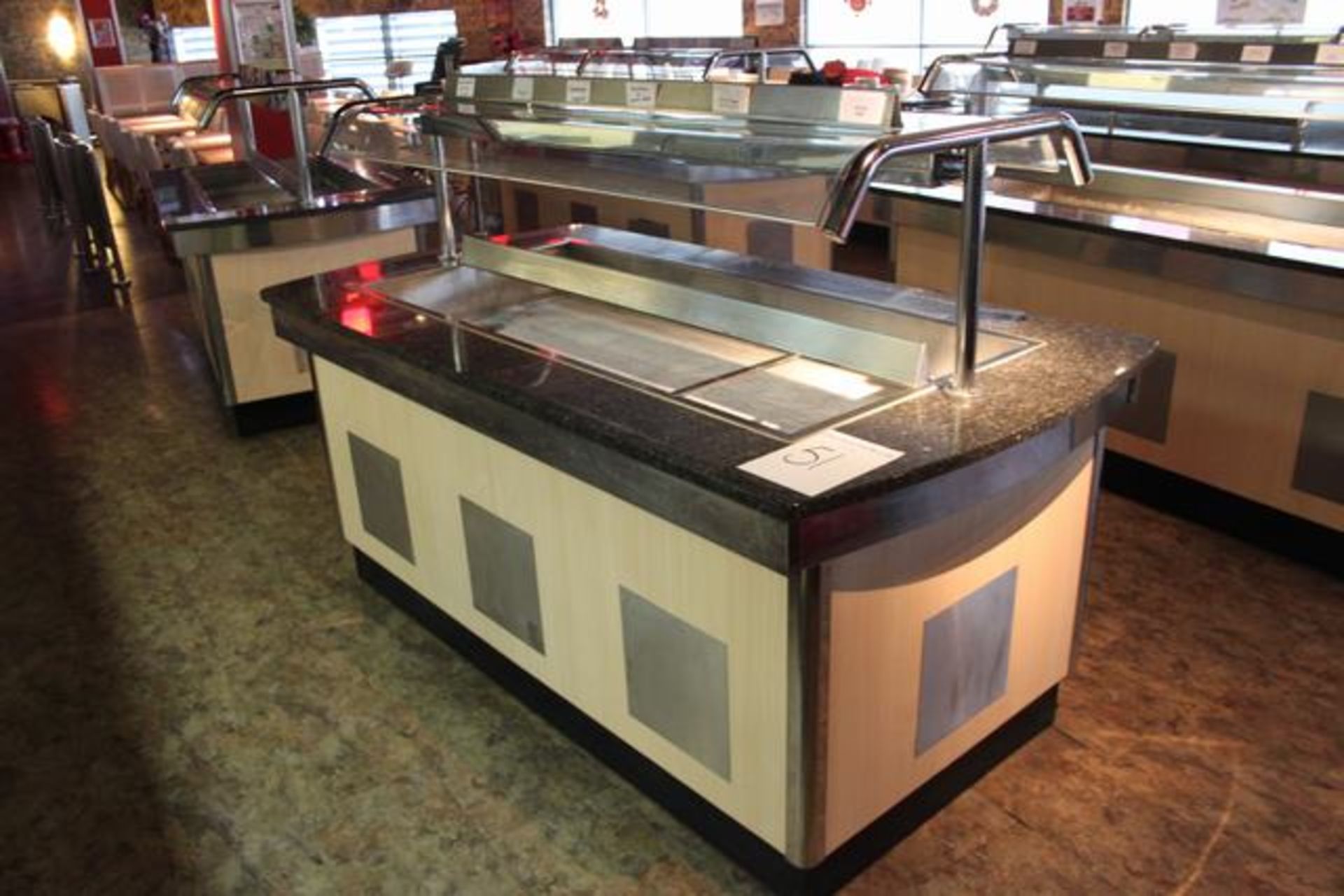 Banquetline wet well Bain Marie free standing modular servery counter manufactured from thick