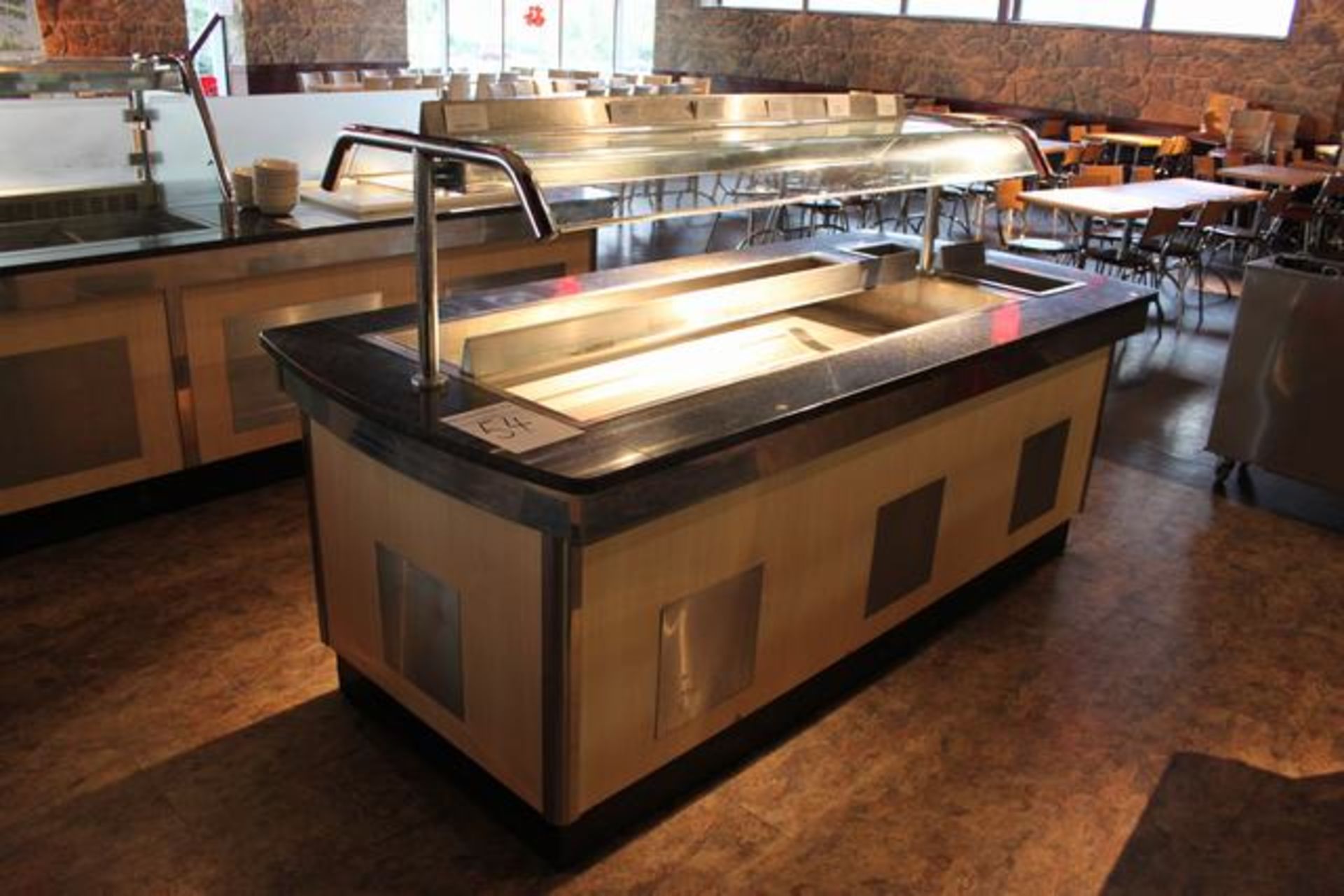 Banquetline twin wet well Bain Marie free standing modular servery counter manufactured from thick