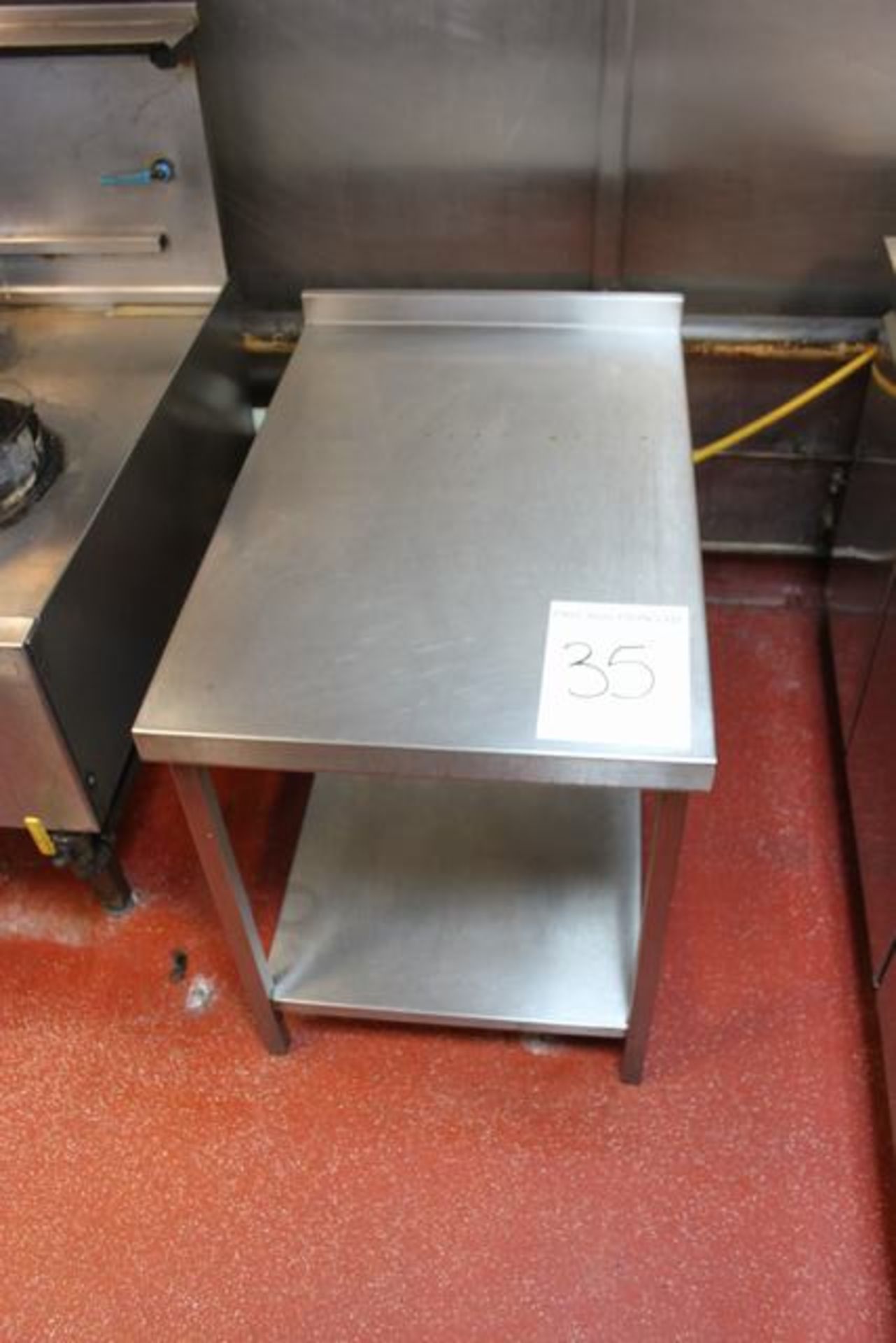 Stainless steel preparation  table with upstand and undershelf 600mm x 920mm Lift out charge  5