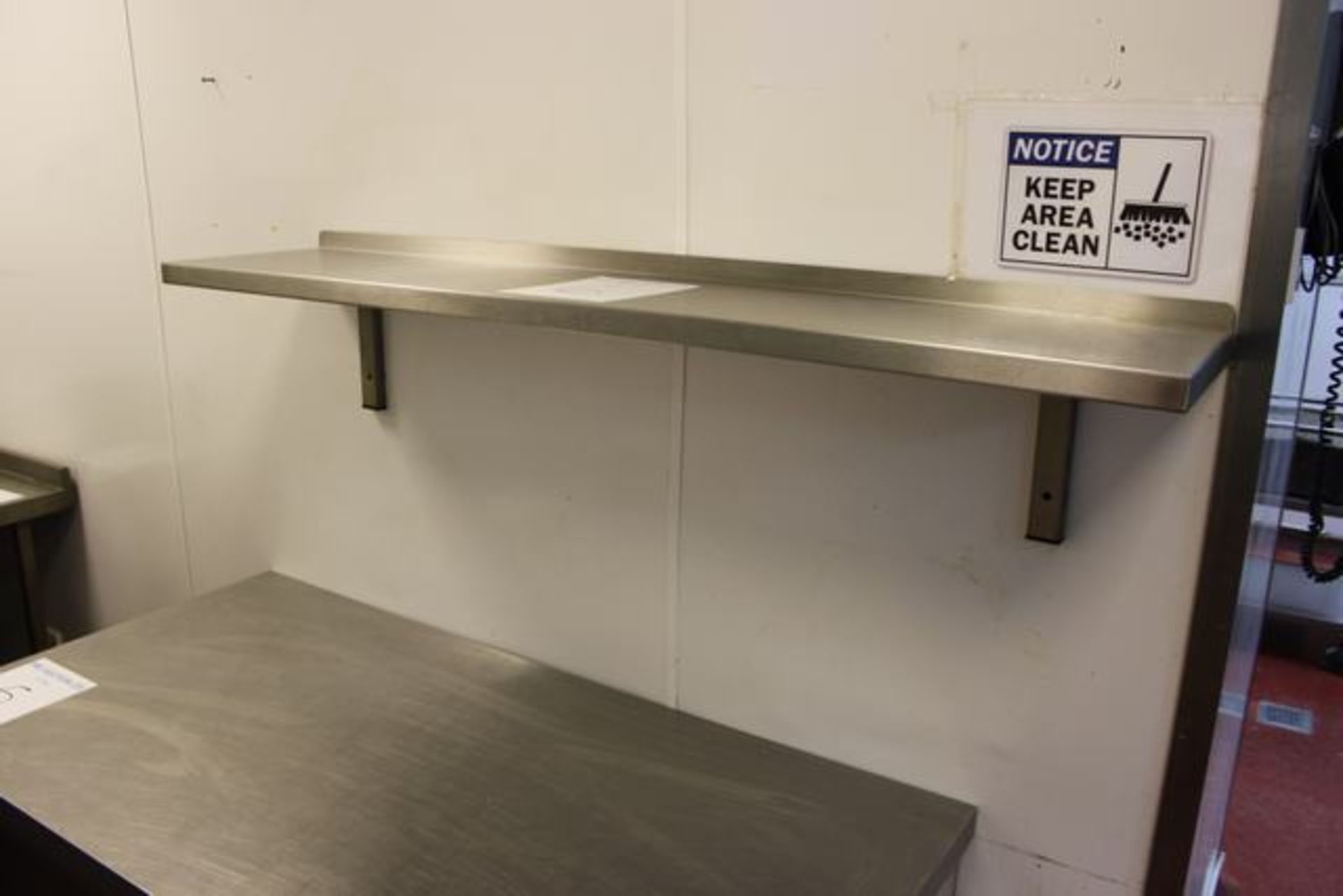 Stainless steel wall mounted shelf 1400mm x 300mm  Lift out charge  5