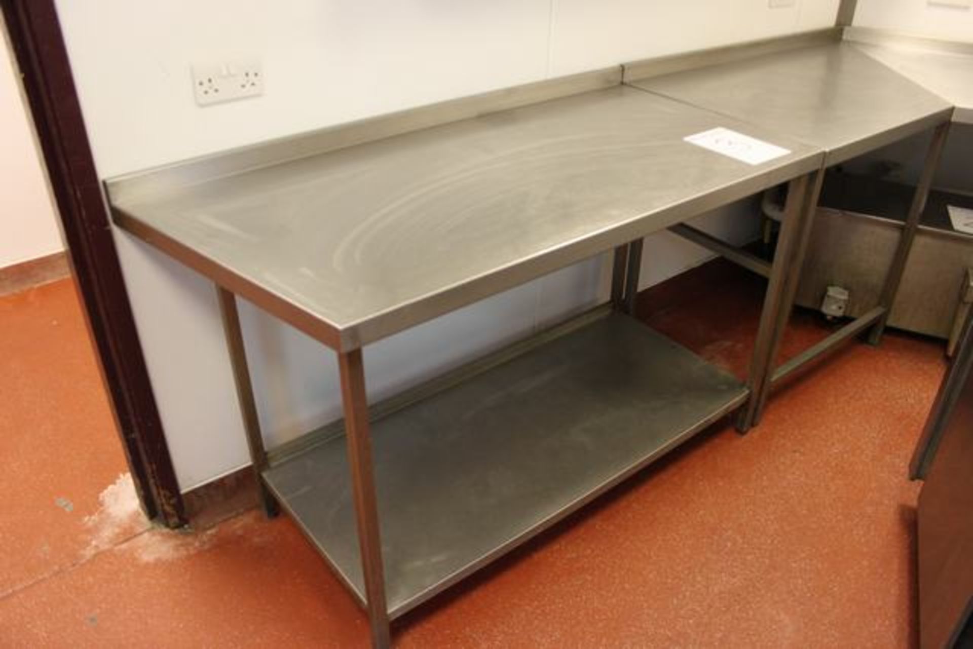 Stainless steel preparation  table with undershelf and up stand 1450mm x 680mm Lift out charge  5