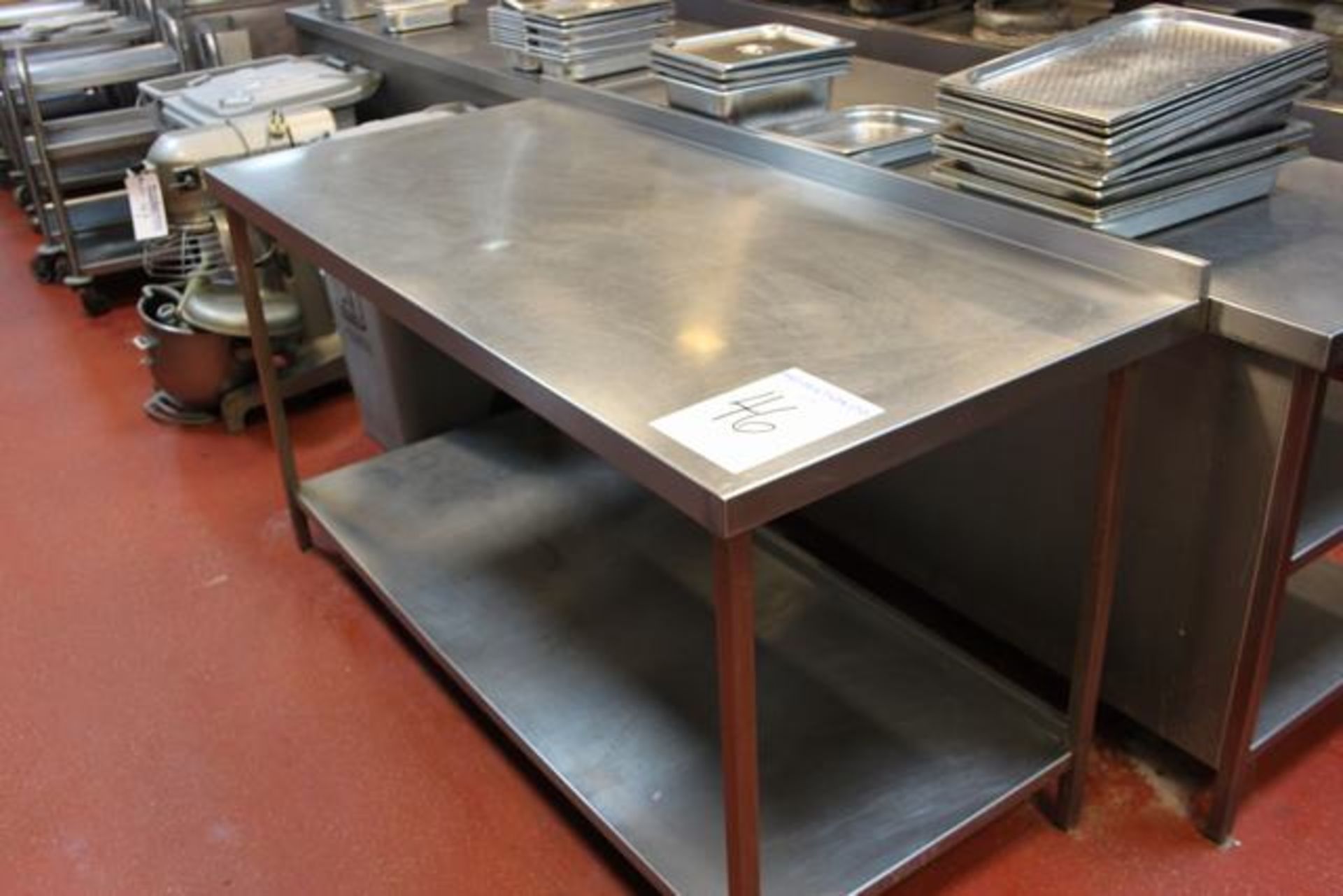 Stainless steel preparation  table with upstand and shelf 1700mm x 800mm  Lift out charge  5