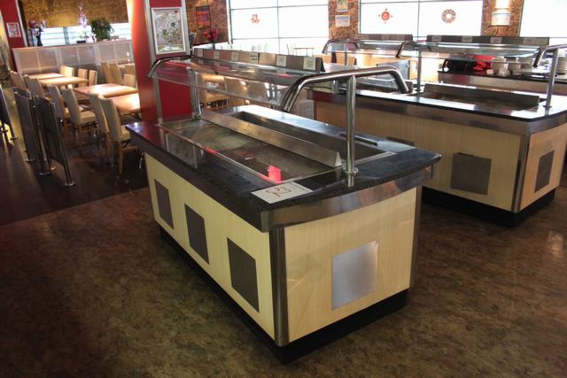 Banquetline wet well Bain Marie free standing modular servery counter manufactured from thick