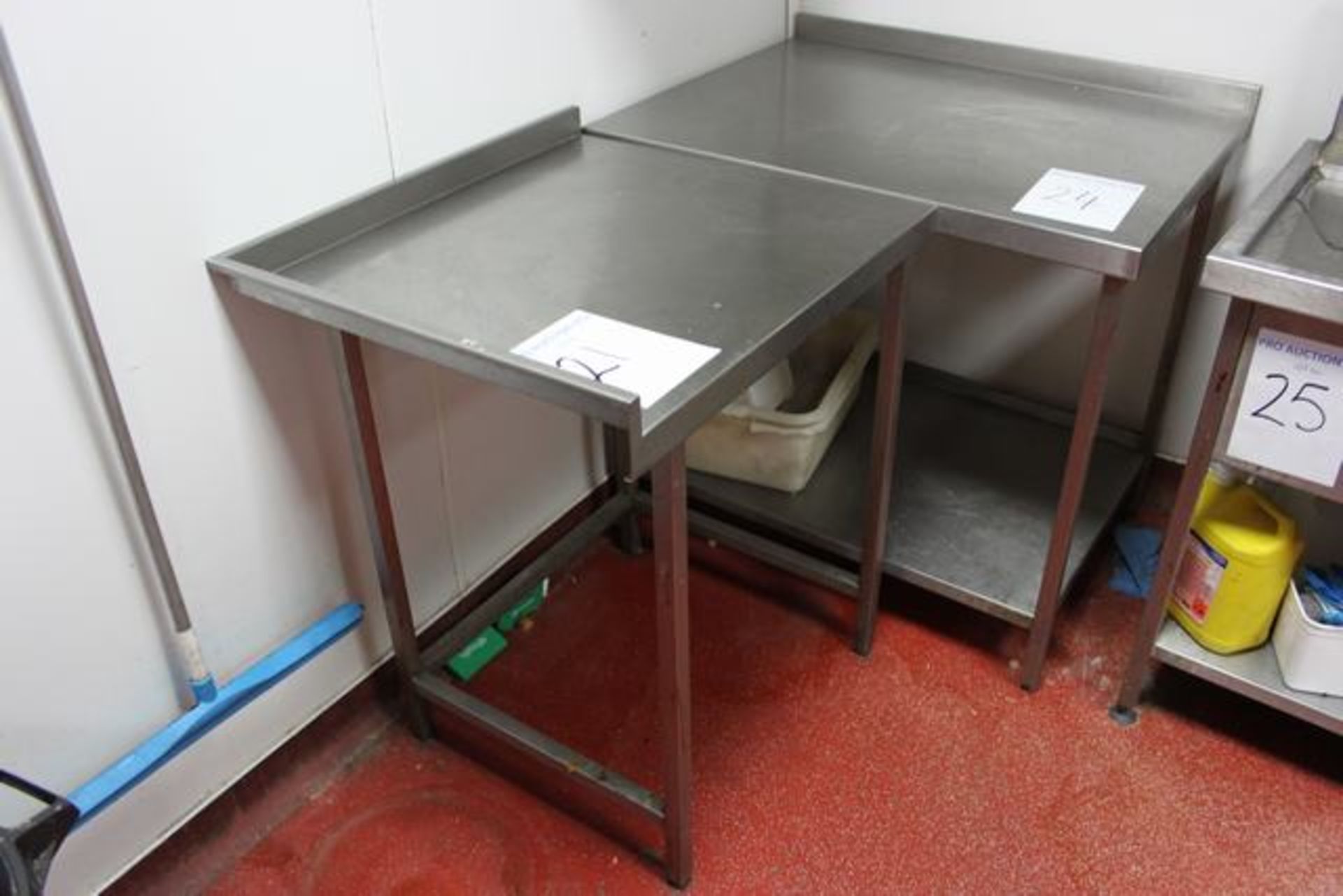 Stainless steel preparation  table part upstand 775mm x 700mm  Lift out charge  5