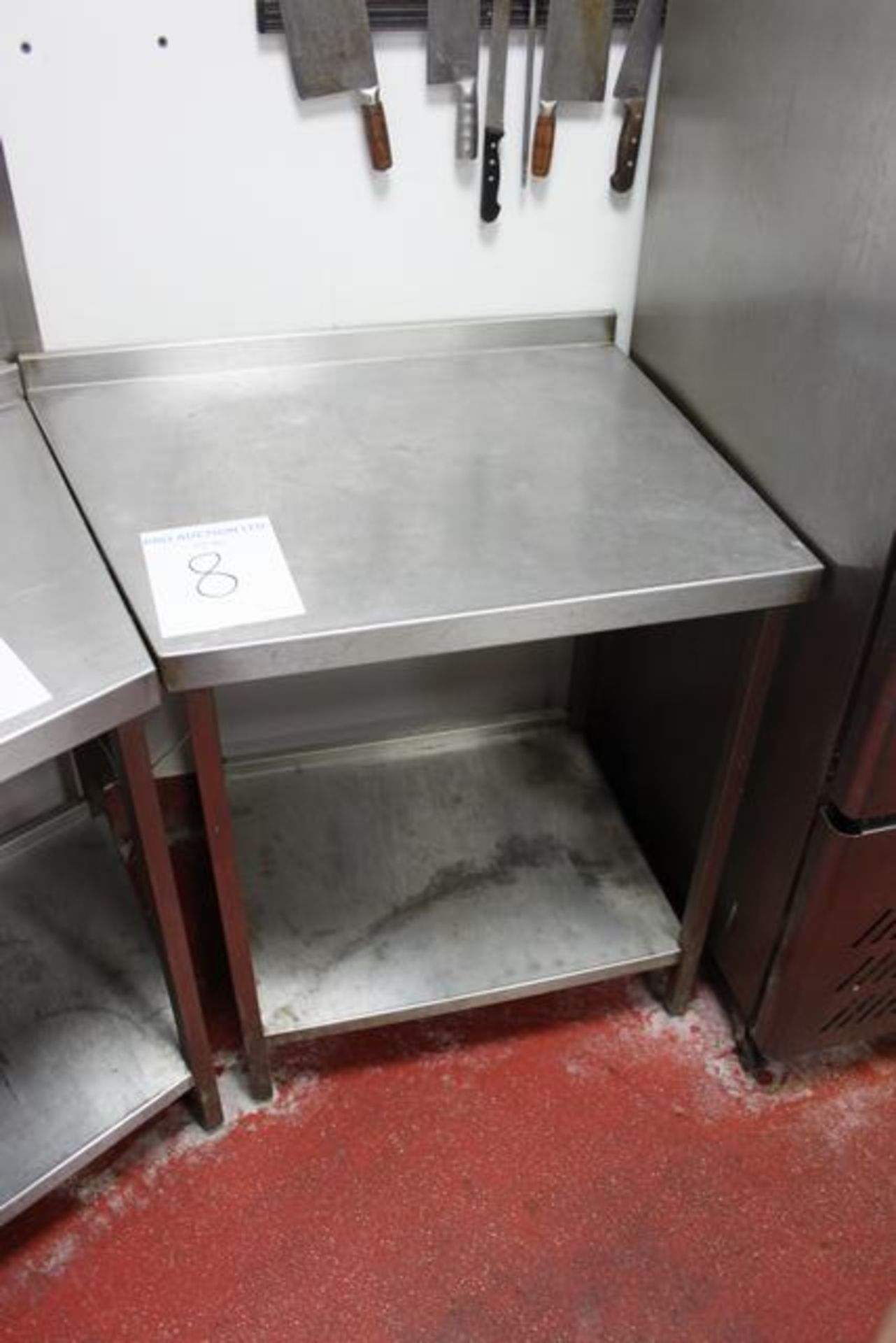 Stainless steel preparation  table undershelf and up stand 760mm x 700mm  Lift out charge  5