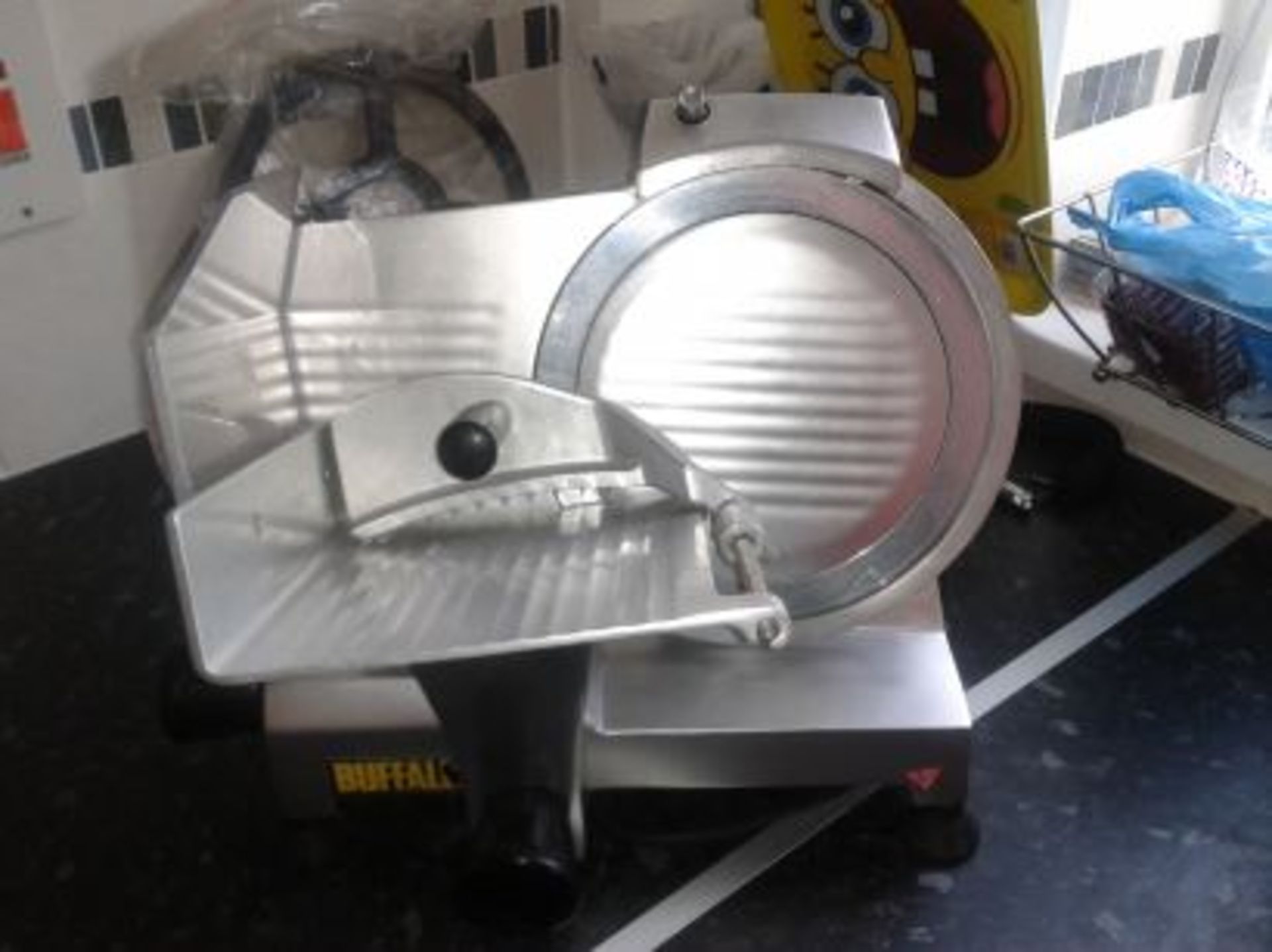 Buffalo Meat Slicer 300mm anodized aluminium body variable cutting thickness integral blade