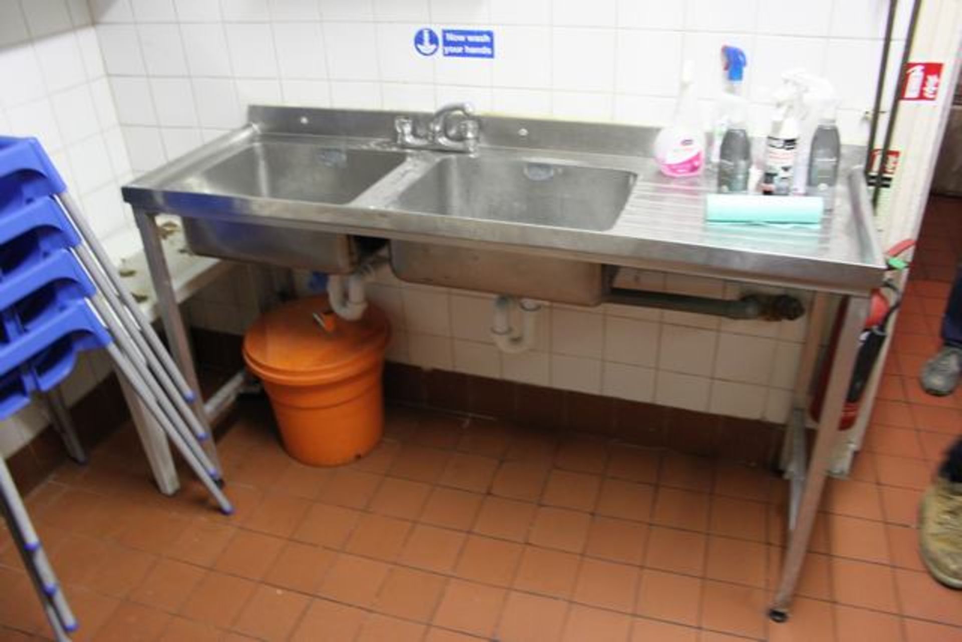 Commercial utensil sink RHD 1600mm x 550mm x 920mm