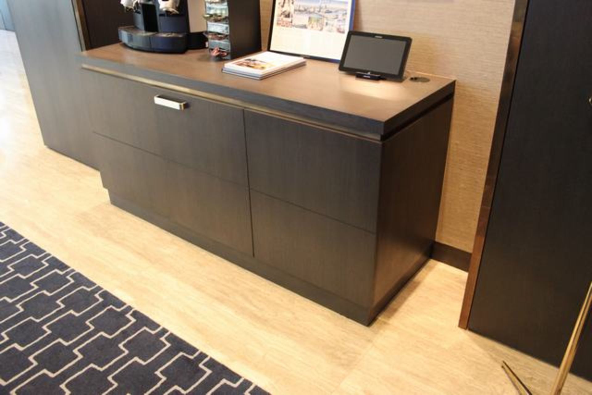 Oak sideboard with cupboard storage under - Image 2 of 3