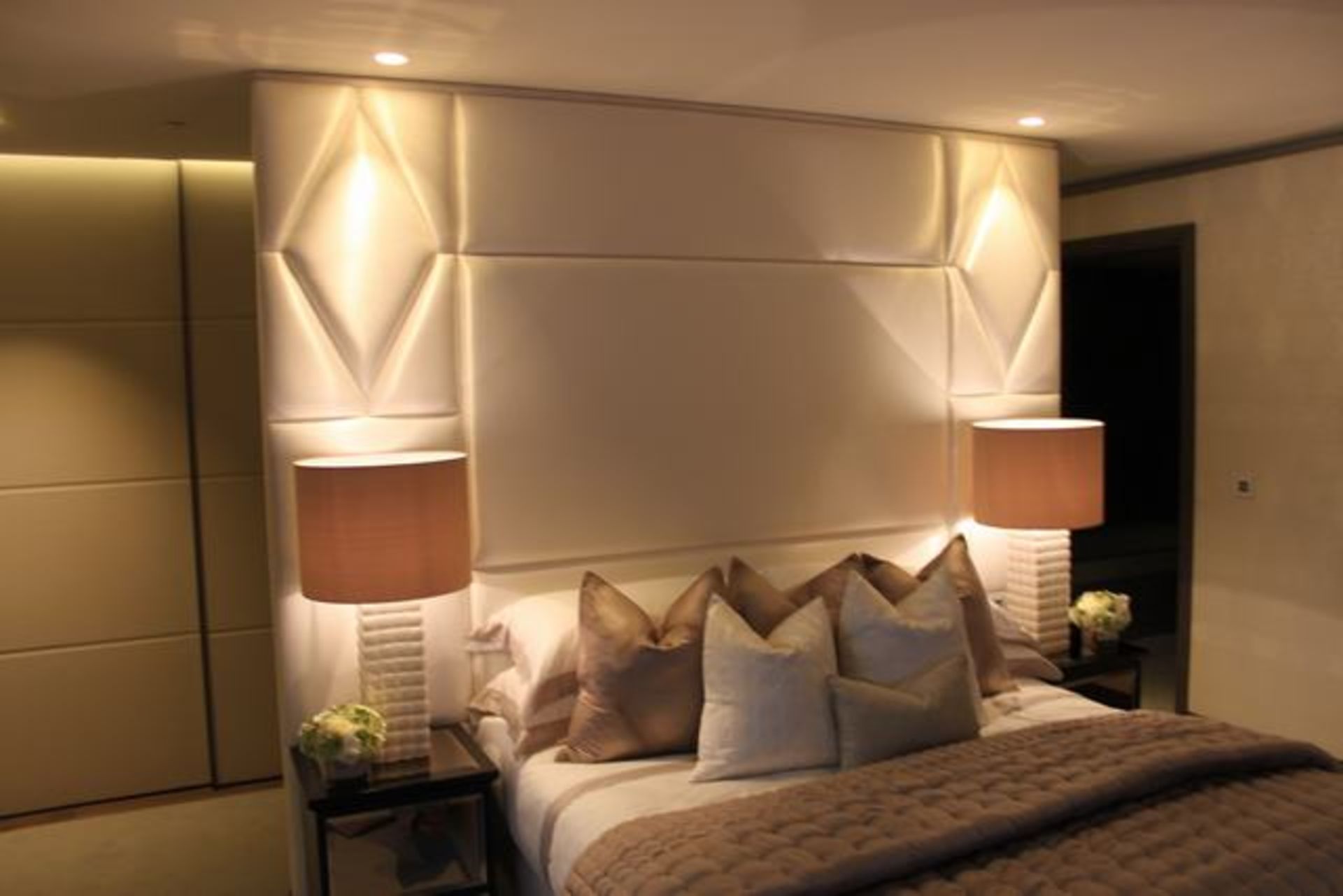Upholstered panel wall mount headboard 3000mm x 2550mm