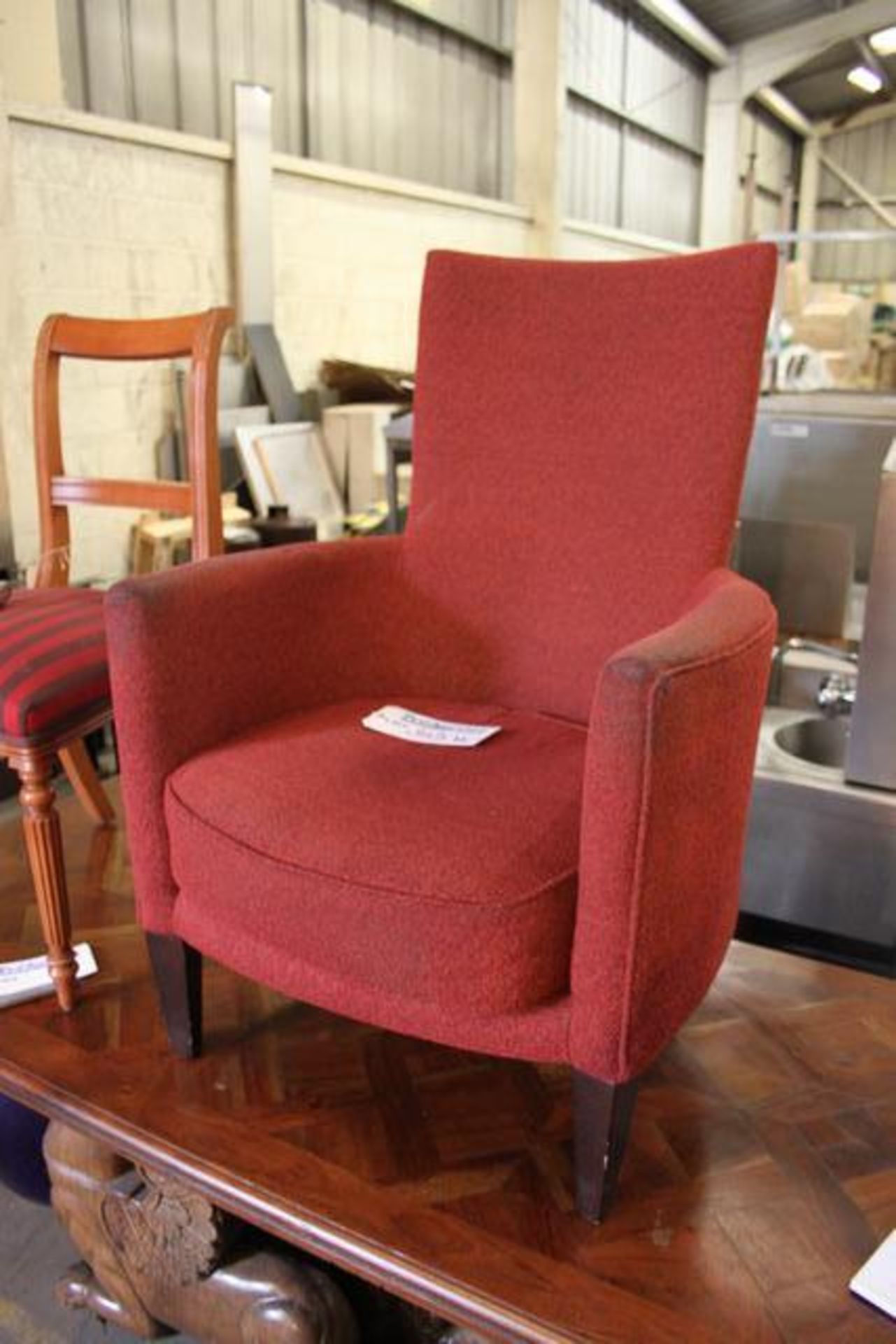 4 x burgundy armchairs 520mm x 1000mm