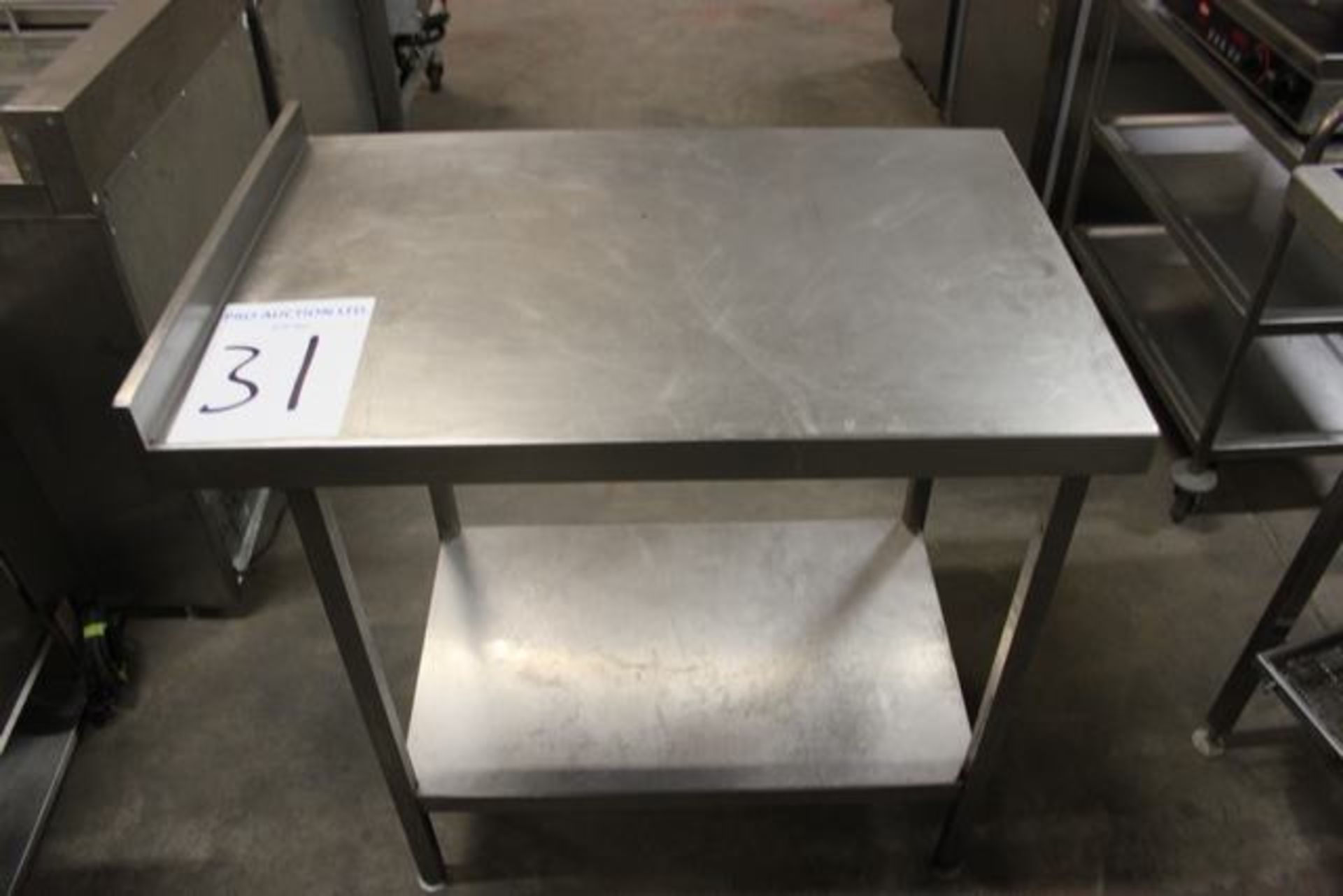 Stainless steel preparation table with upstand and undershelf 600mm x 900mm x 940mm