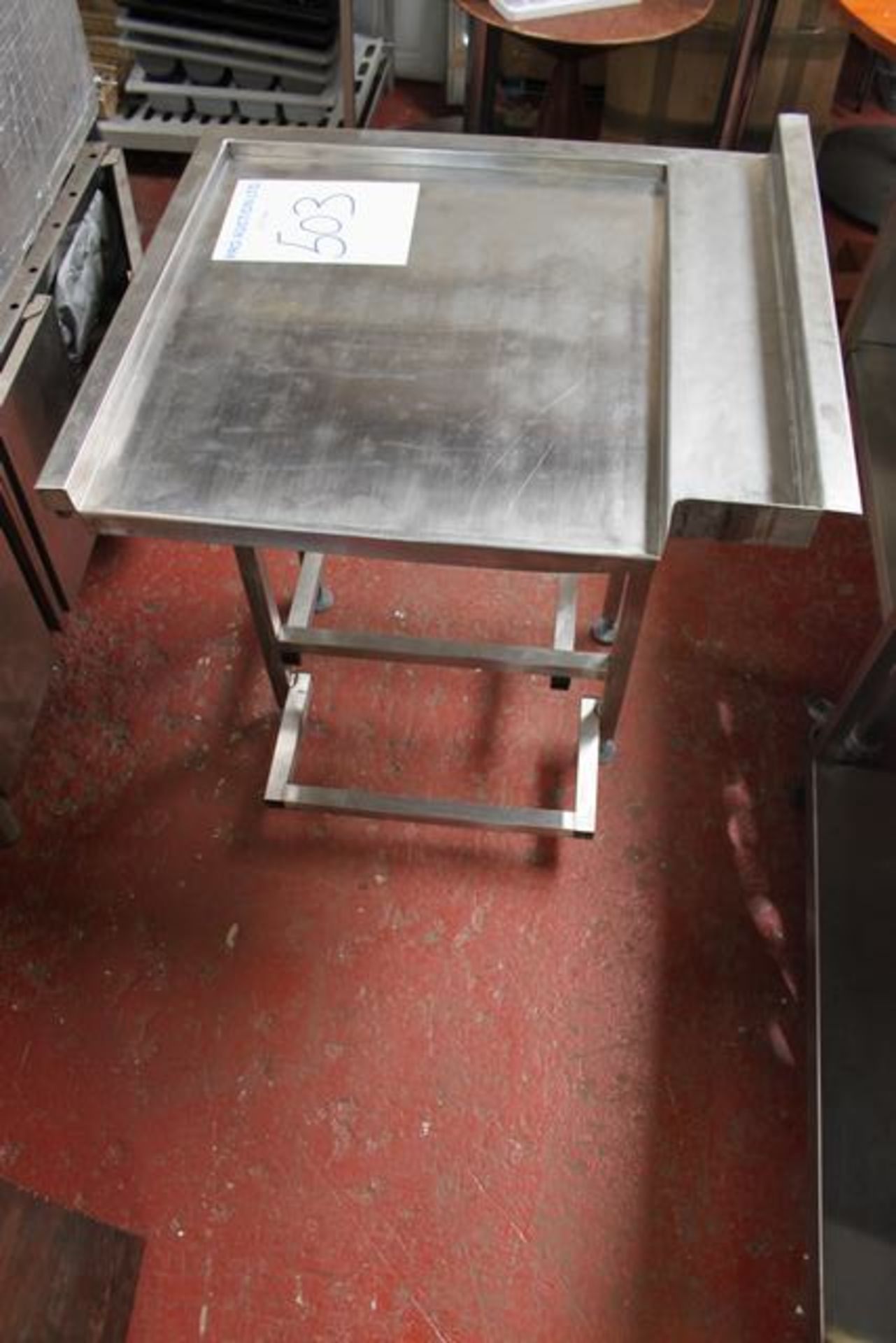 Stainless steel dishwasher tabling 600mm x 700mm