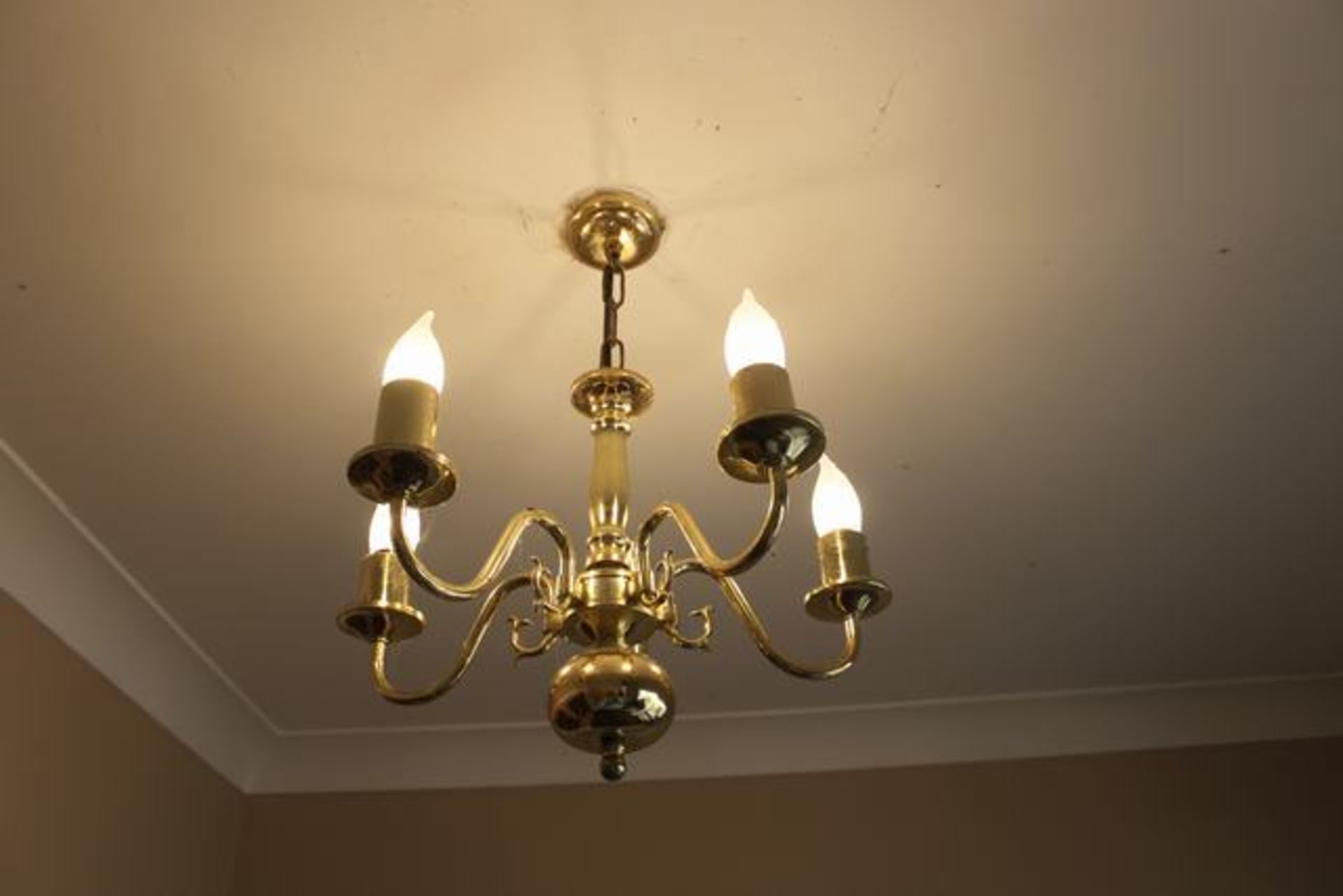 Flemish 5 light solid yet elegant cast brass ceiling fitting with an antique brass finish 450mm
