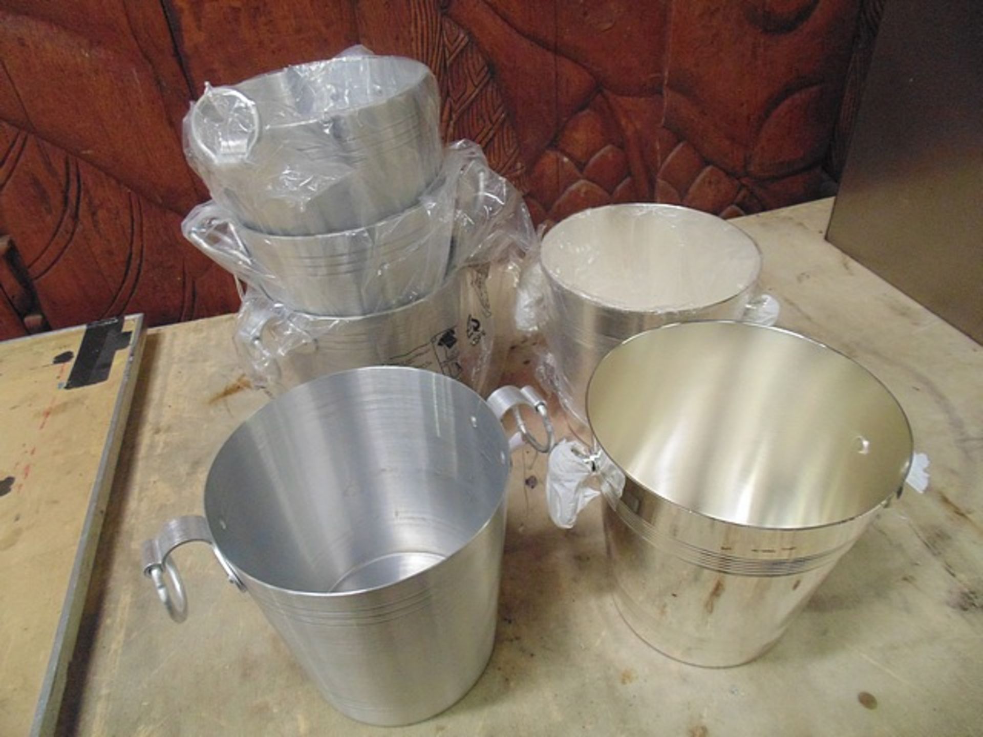 2 x EPNS silver plated champagne buckets and 4 x Longlife champagne buckets 185mm x 200mm brand new
