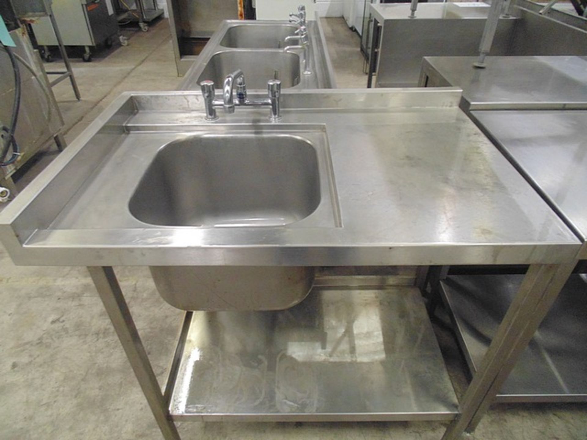 Stainless steel commercial sink RHD 1000mm x 650mm x 900mm