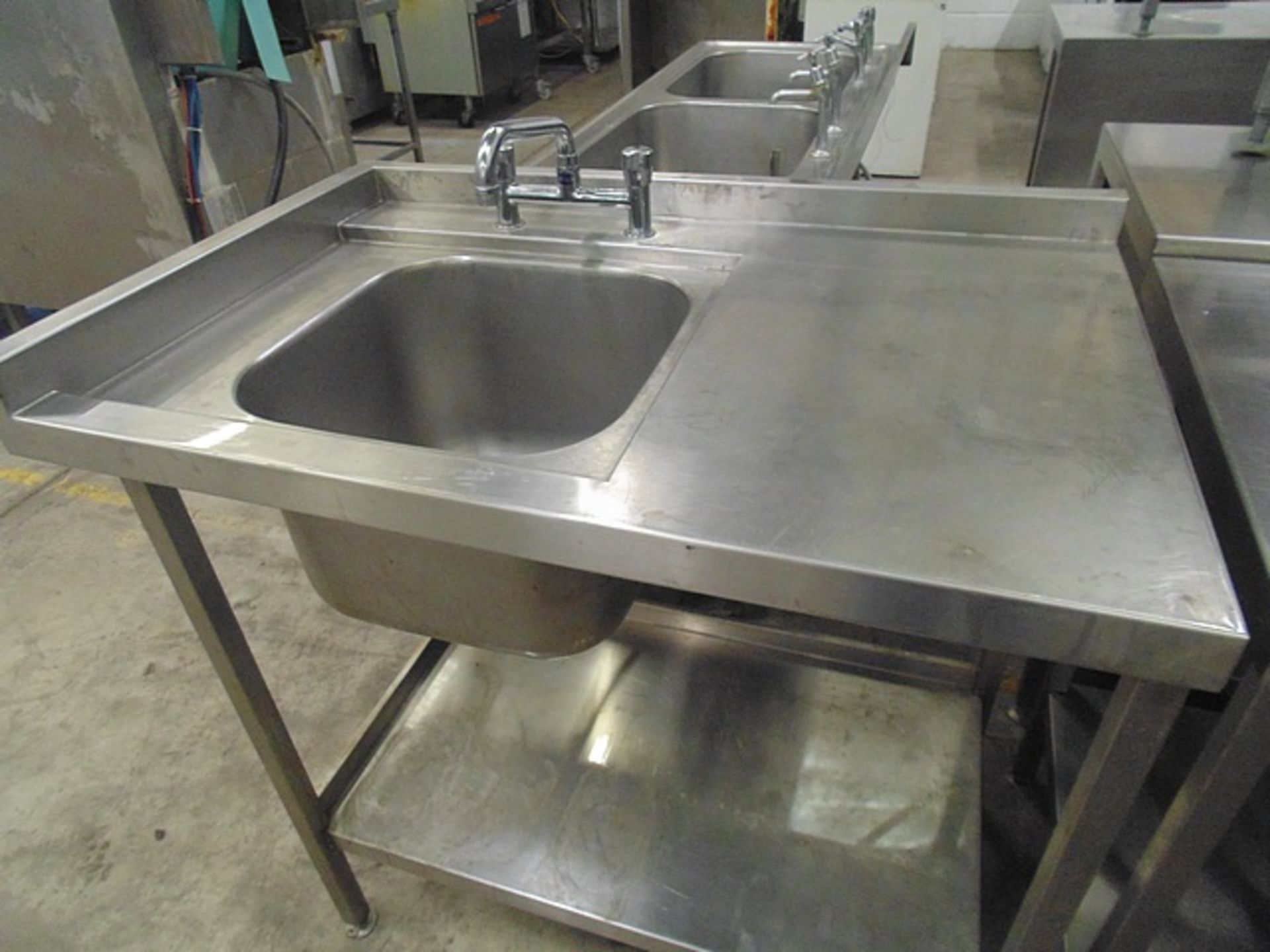 Stainless steel commercial sink RHD 1000mm x 650mm x 900mm - Image 2 of 2