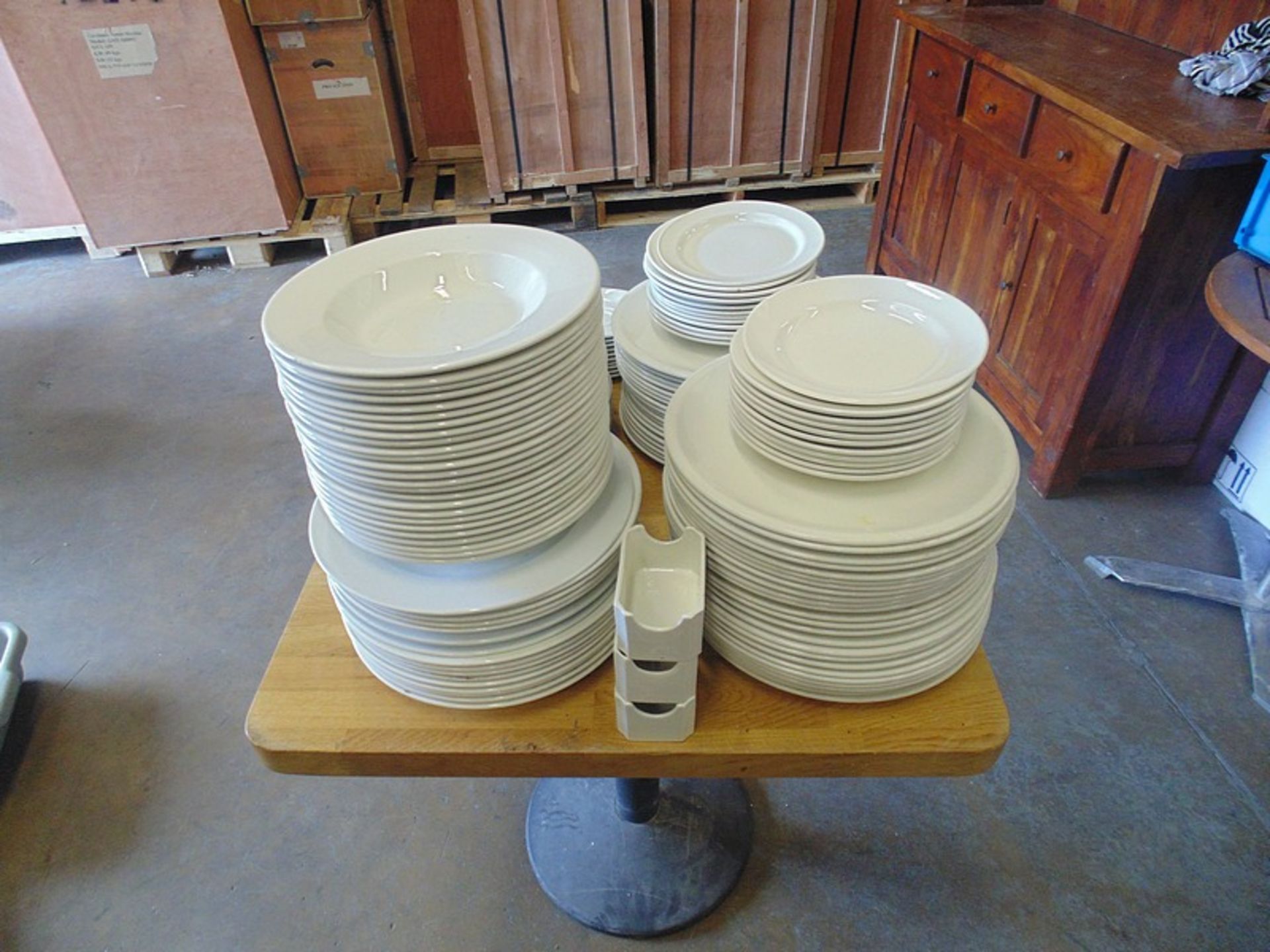 A large quantity of white tableware as lottted to include plates, side plates, bowls, platters and - Image 2 of 4