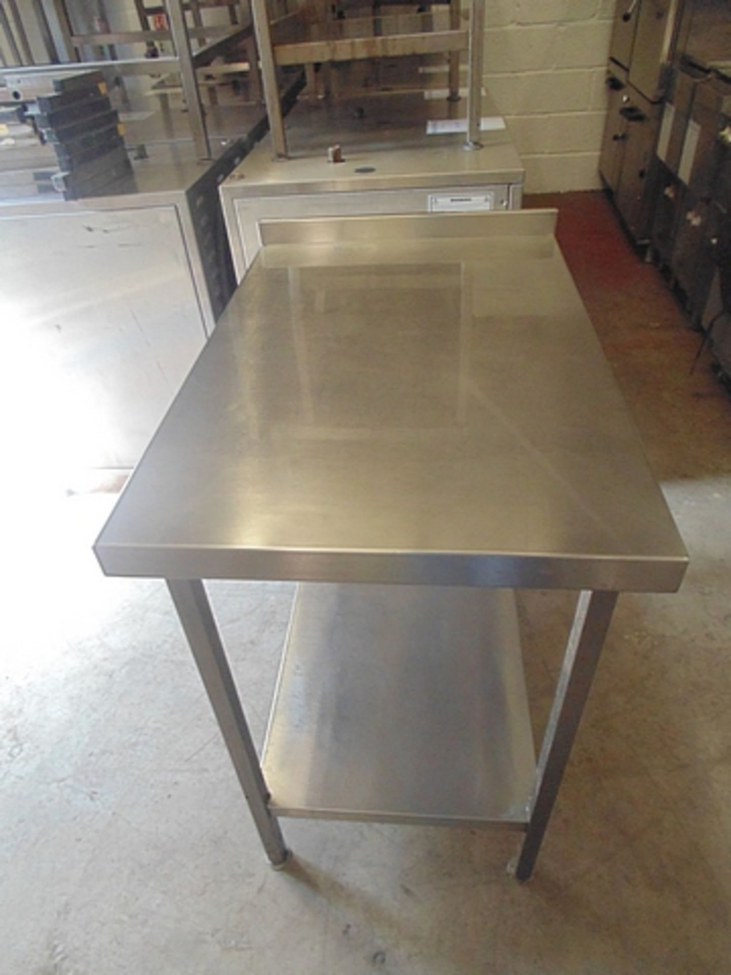 Staiinless steel preparation table with upstand and shelf 600mm x 900mm x 890mm