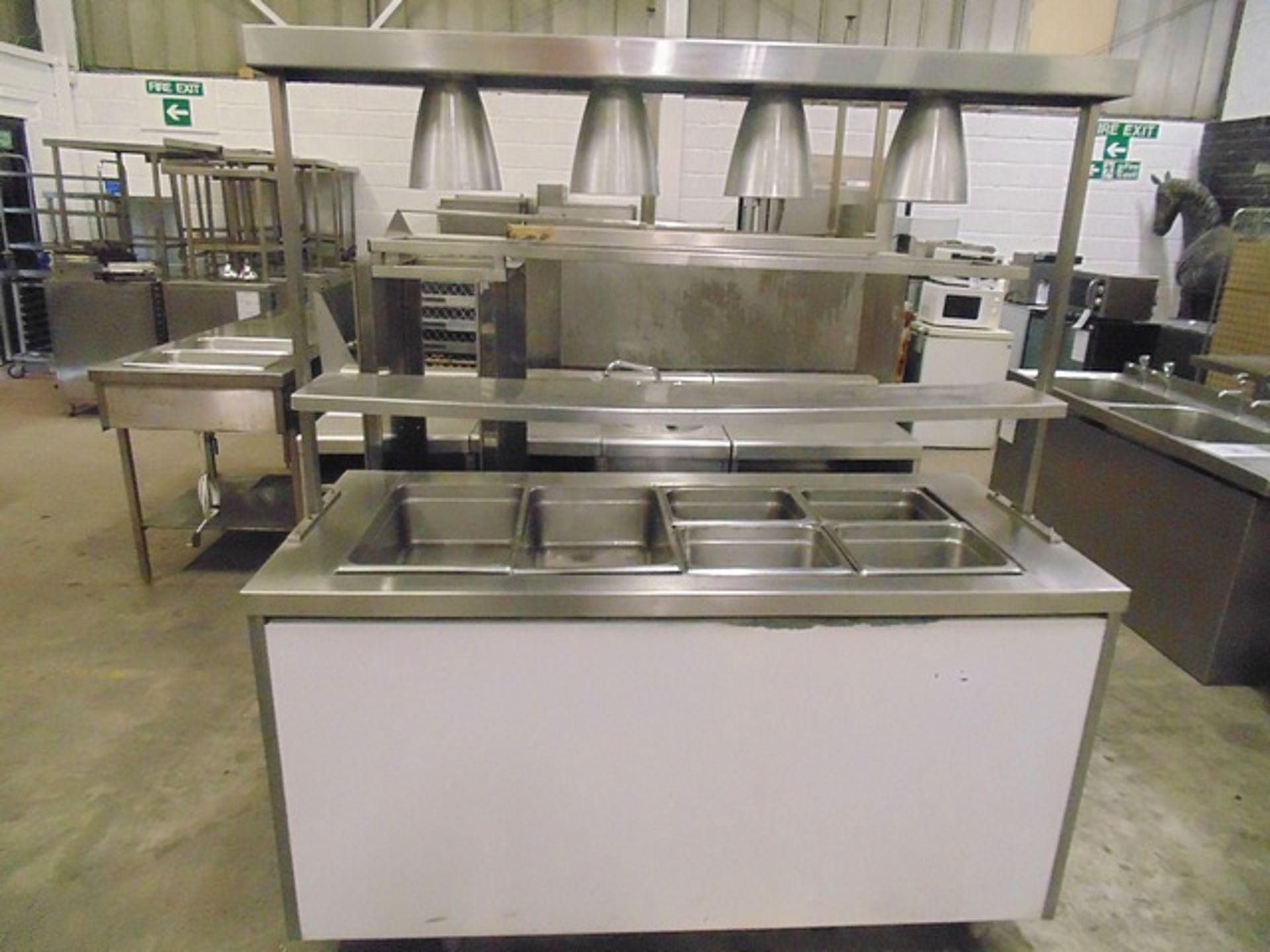 Victor Bains Marie gas wet well top with open hot cupboard top level recessed wet well,