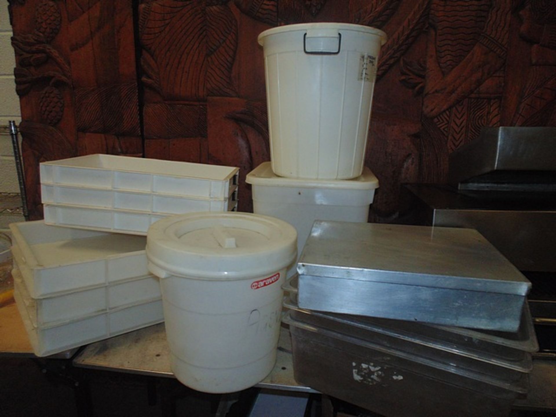 Job lot of 3 x food grade medium density polyethylene ingredient bins, 6 x confectionery trays, 3 - Image 2 of 2