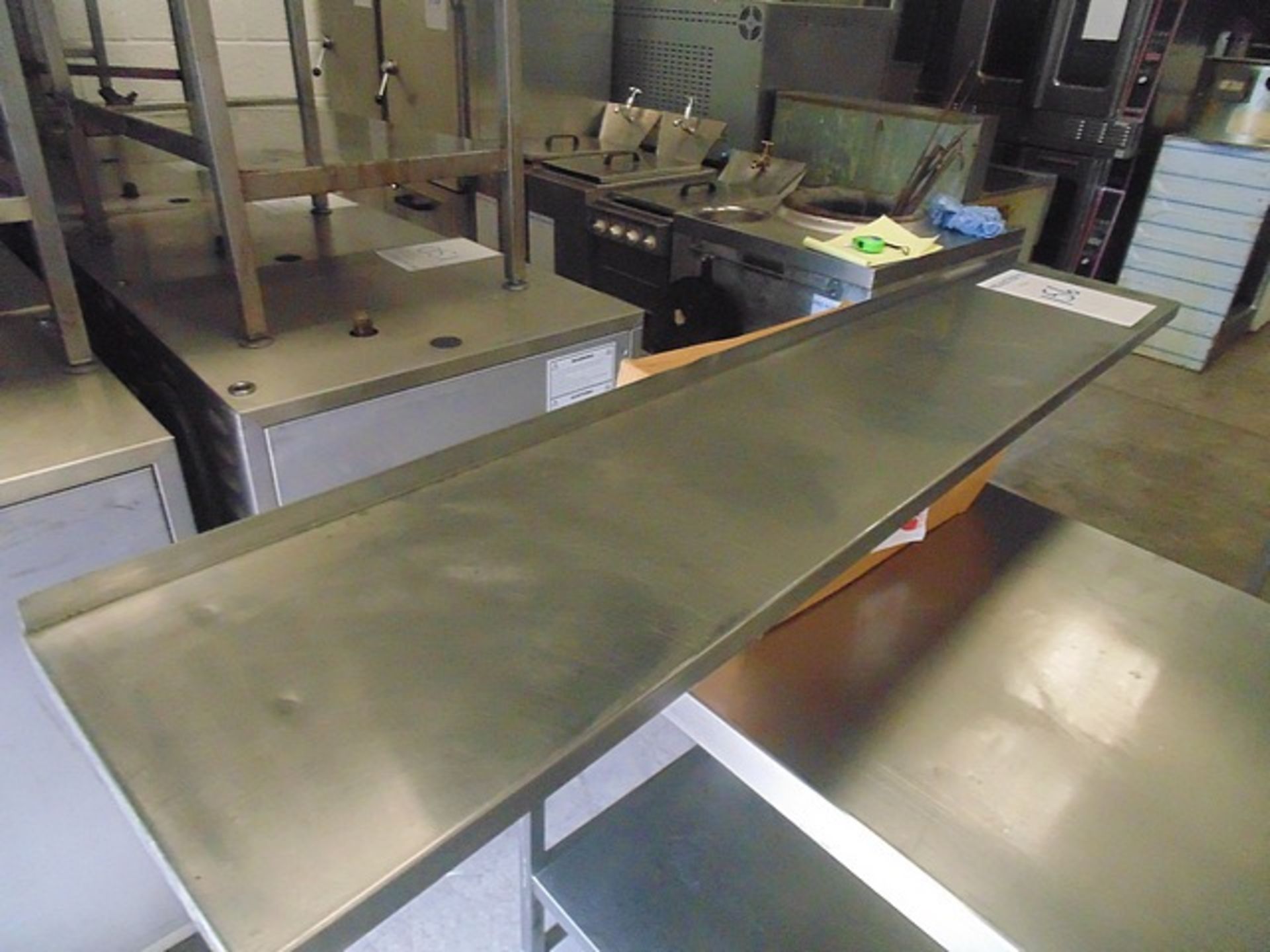 Stainless steel wall shelving with bracket 1420mm x 250mm - Image 2 of 2