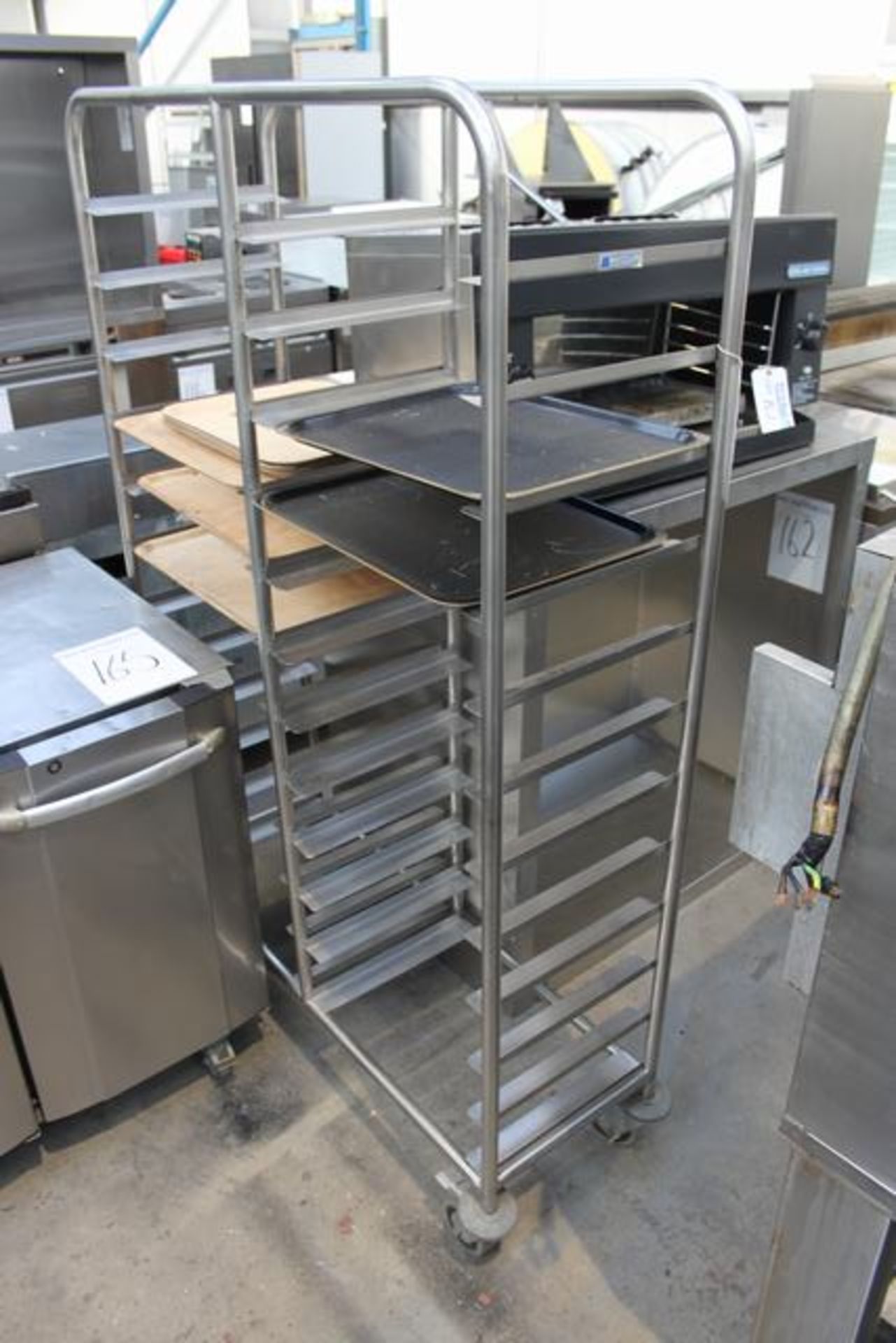 Masters & Andrews stainless steel 20 tier mobile trolley 340mm x 480mm x 1650mm