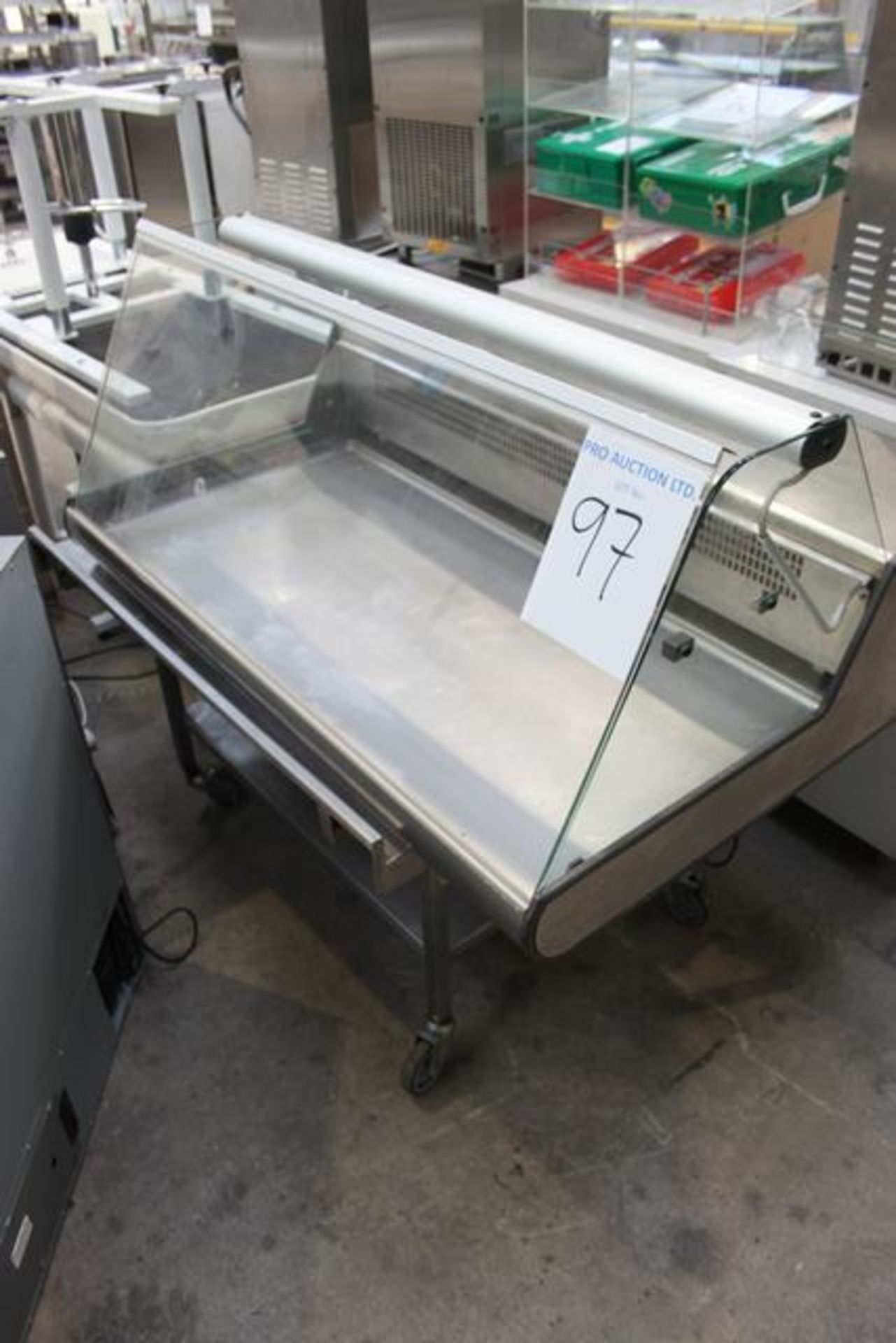 Chilled counter top display case with perspex front screen 1200mm x 950mm x 540mm