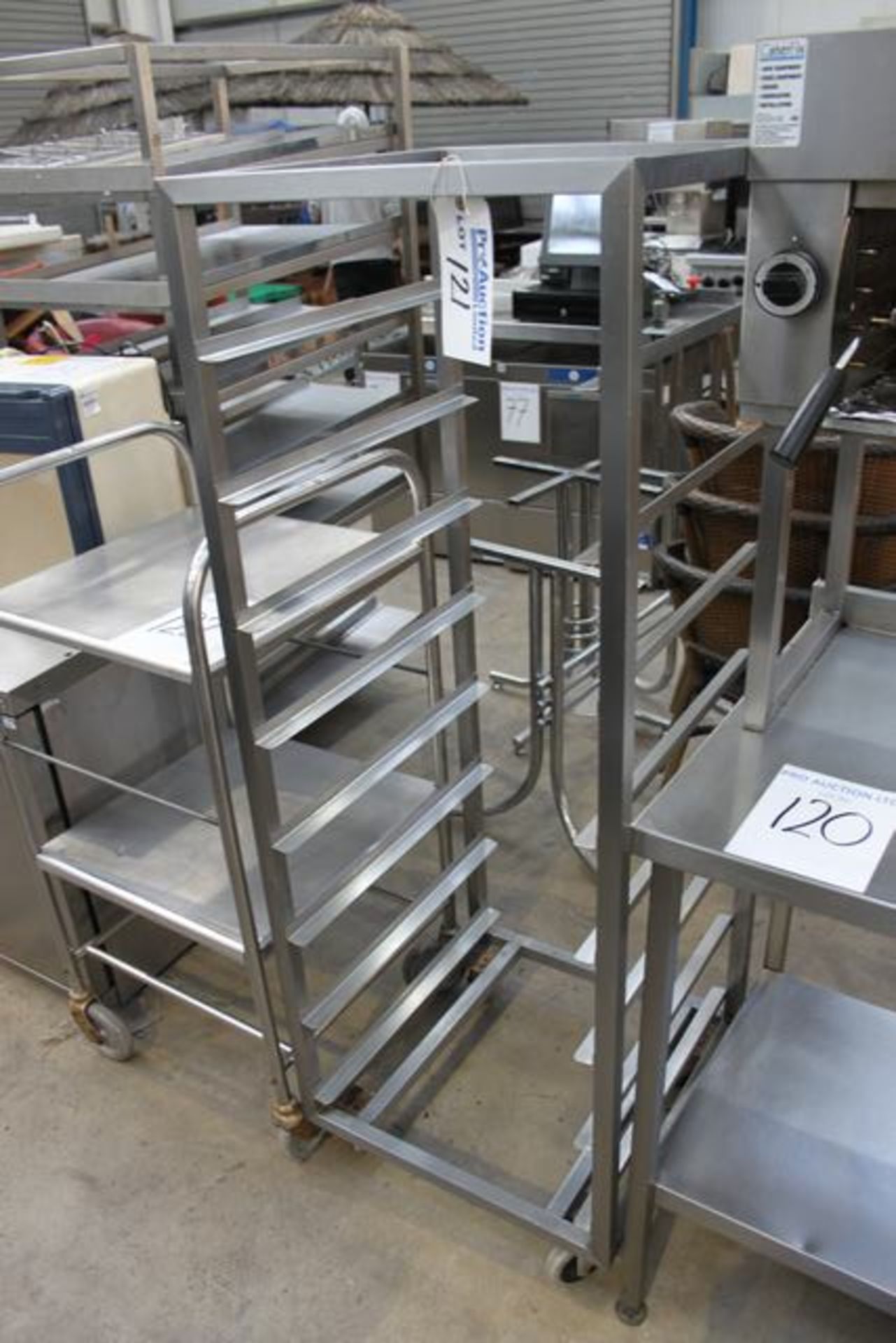 Stainless steel mobile 8 tier trolley 500mm x 570mm x 1600mm