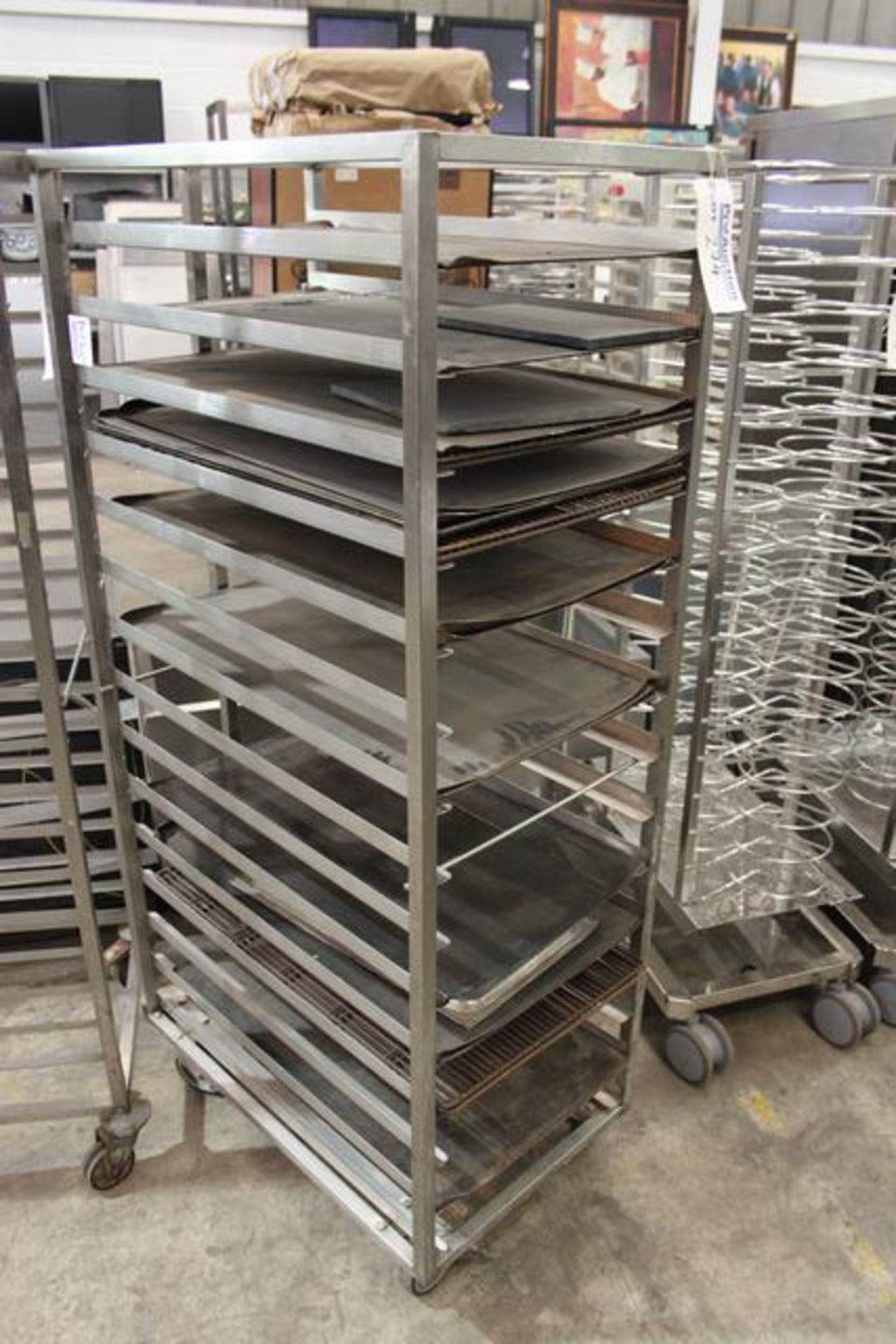 Stainless steel mobile 15 tier trolley 520mm x 810mm x 1720mm