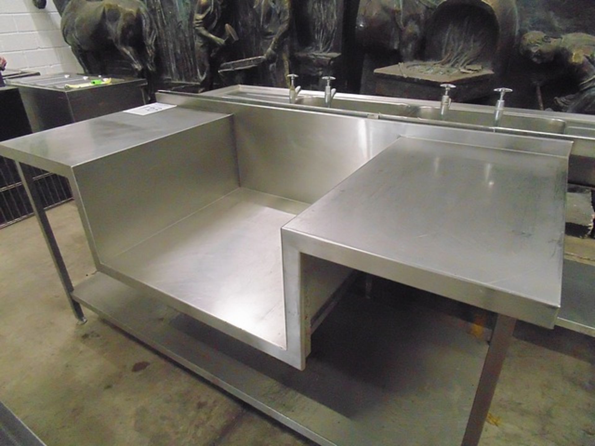 Stainless steel tabling for primary cooking equipment centre low level 300mm to hold appliances to