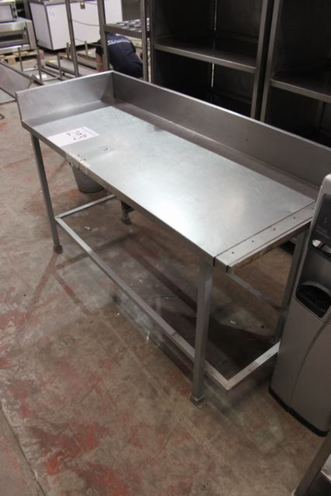 Stainless steel preparation table with upstand 1650mm x 630mm