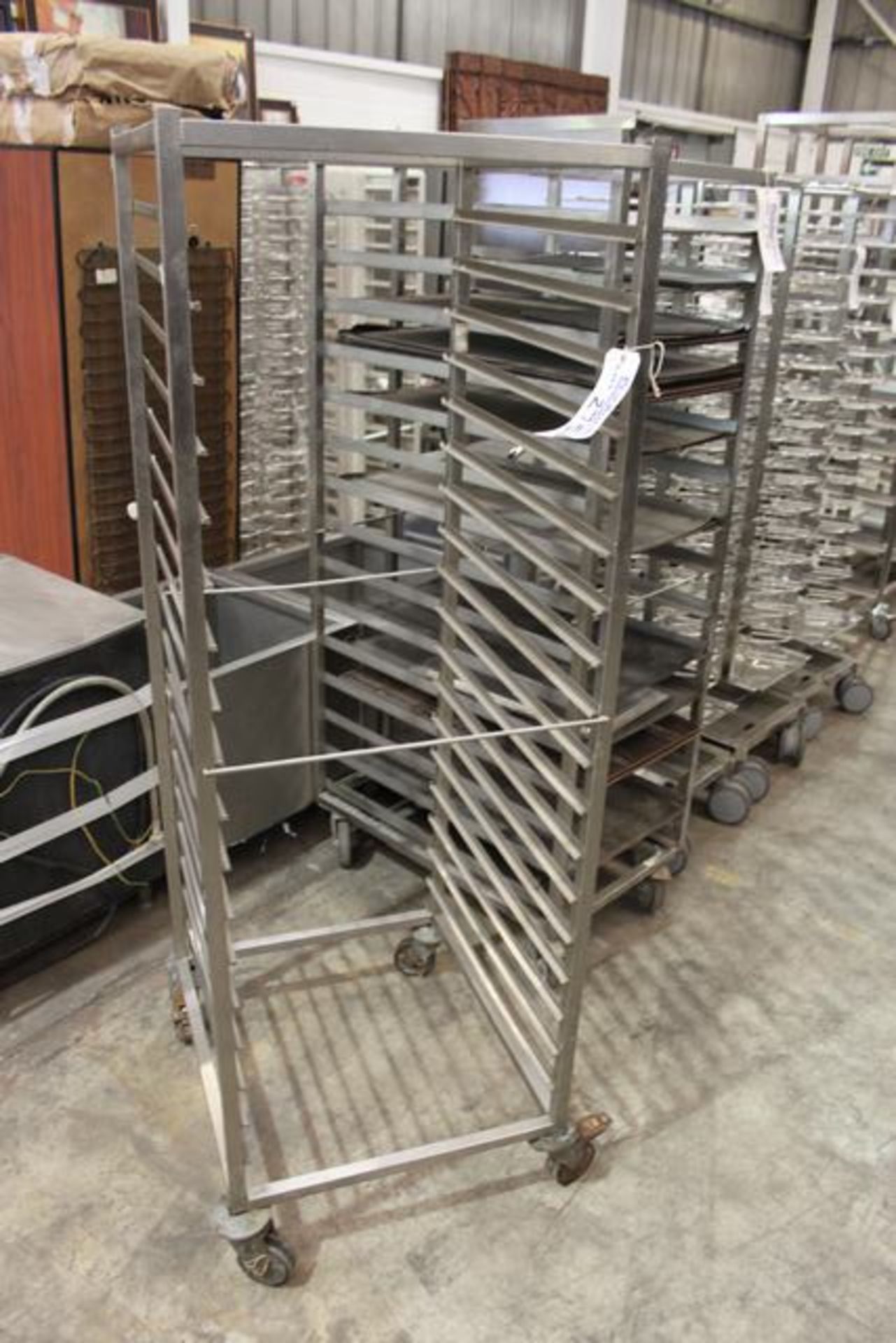 Stainless steel mobile 18 tier trolley 585mm x 660mm x 1720mm