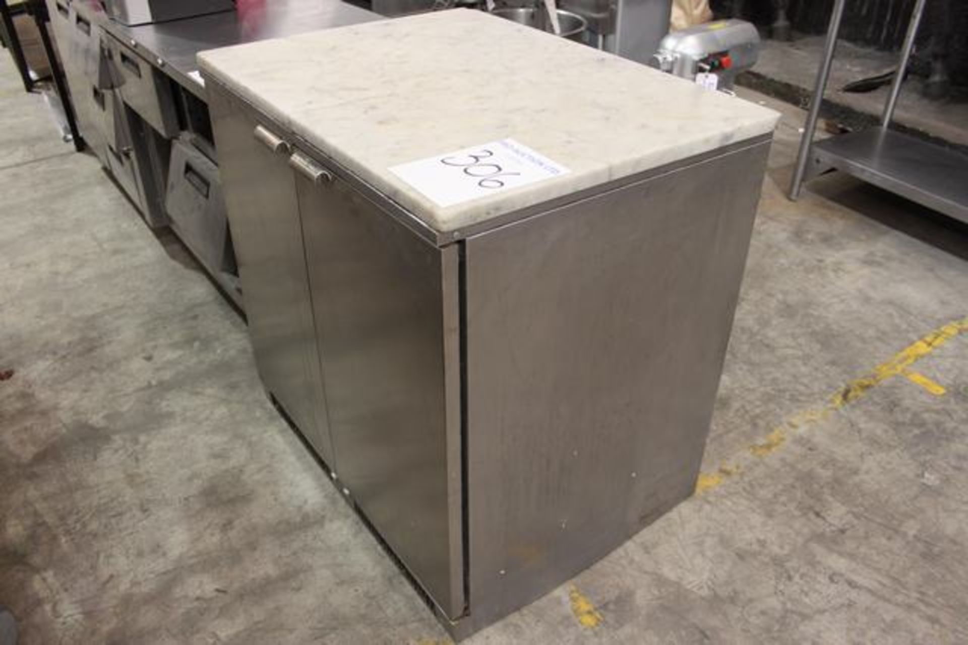 Stainless steel marble top refrigeration counter 950mm x 700mm x 930mm - Image 2 of 2