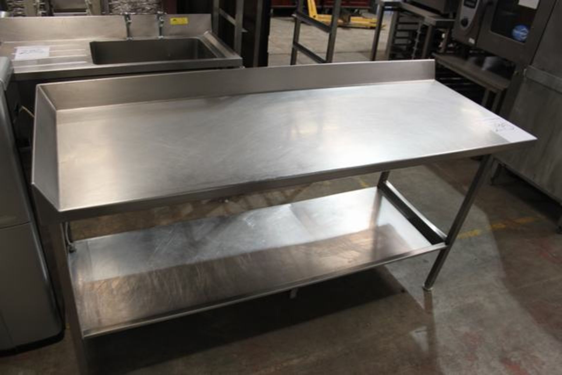 Stainless steel preparation table with upstand and under shelf 1770mm x 650mm