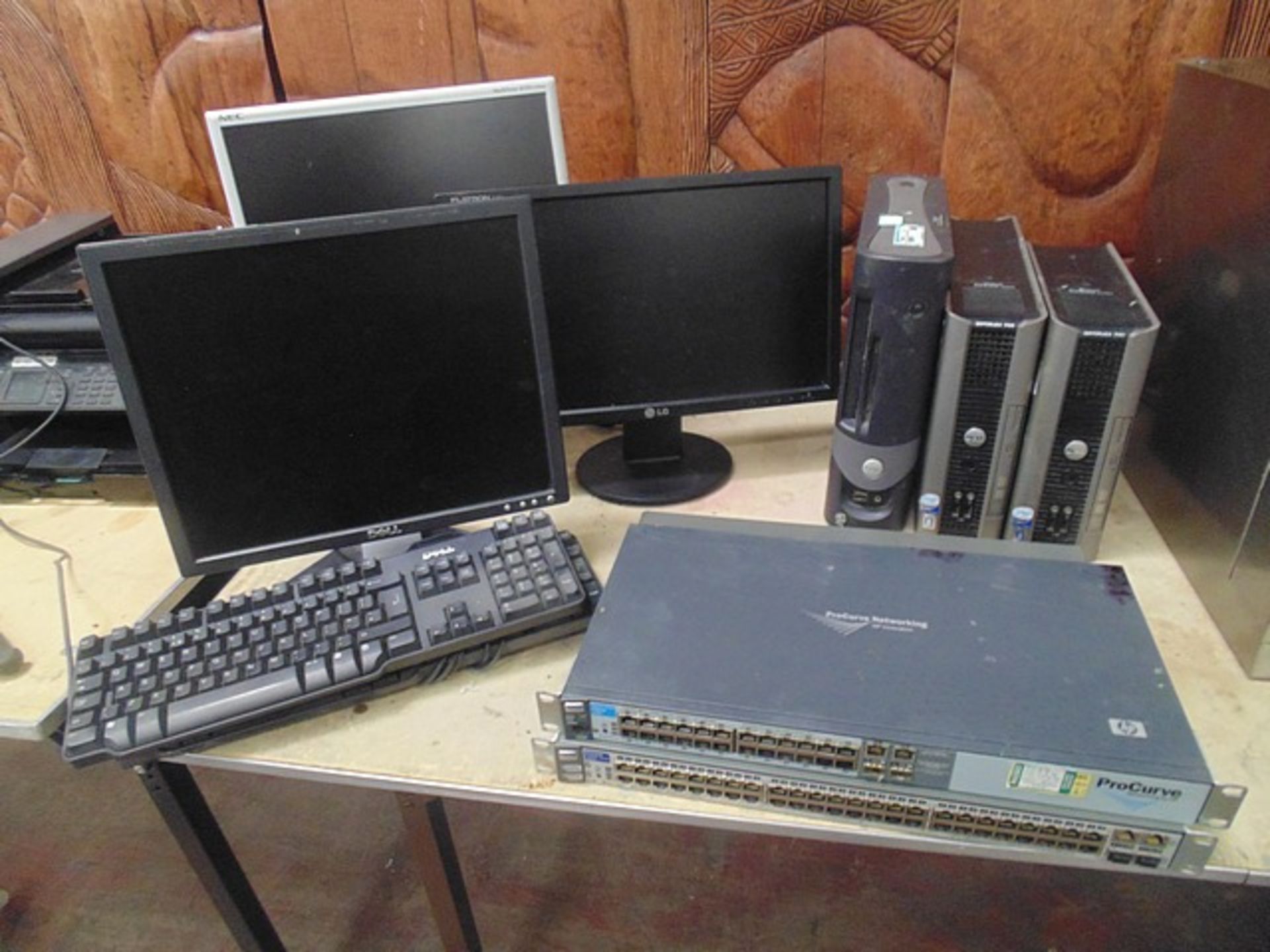 Job lot comprising 3 x Dell CPU hard drives, 3 x desk top monitors - LG, Dell and NEC Multisync, 3 x