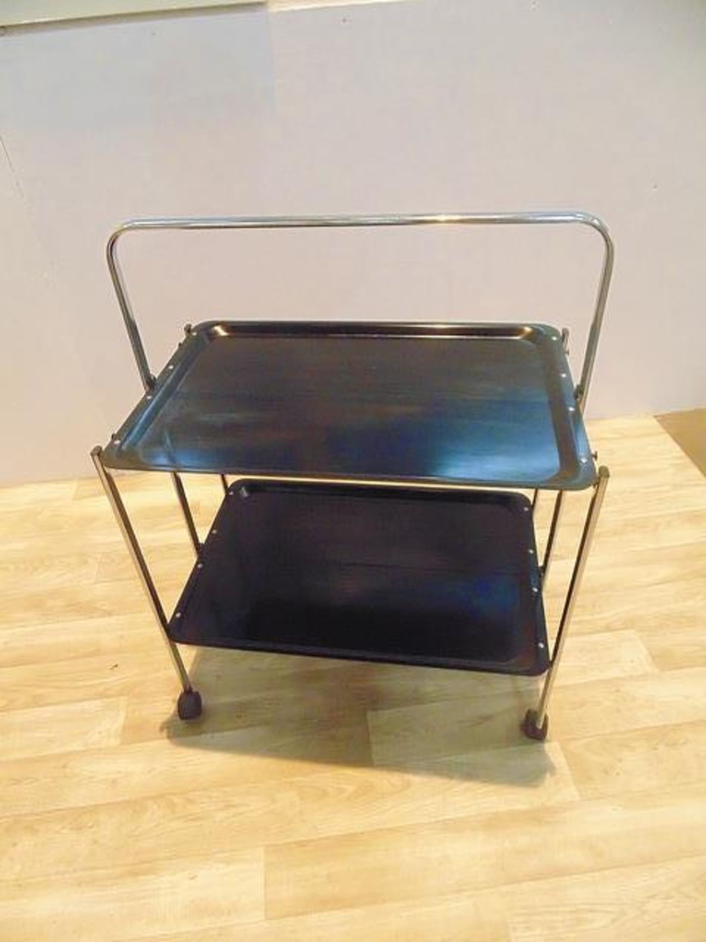 Mobile trolley chrome and wipe clean polypropylene 600mm x 410mm x 820mm