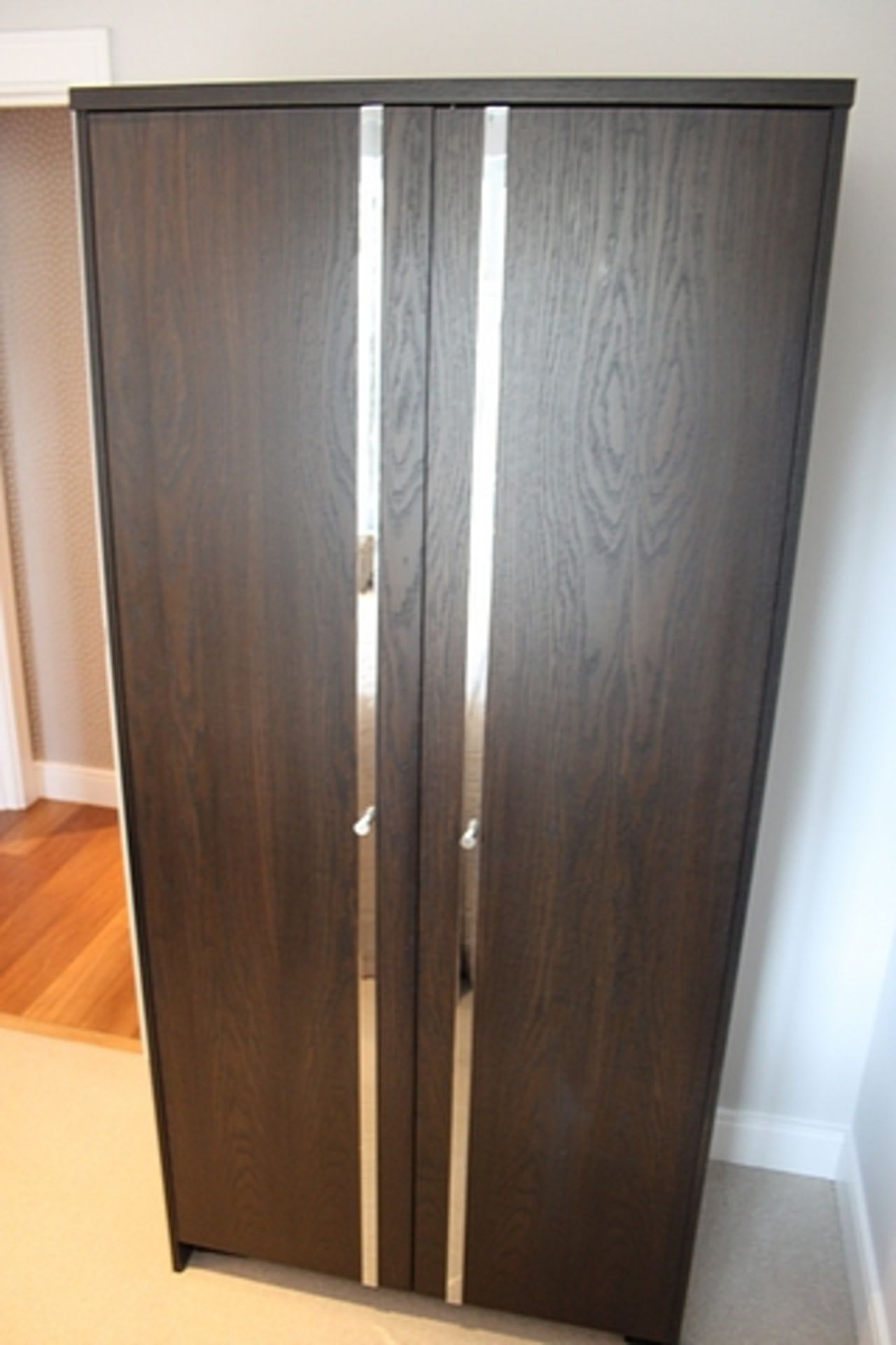 Mahogany wardrobe with silver accents 900mm x 530mm x 1900mm