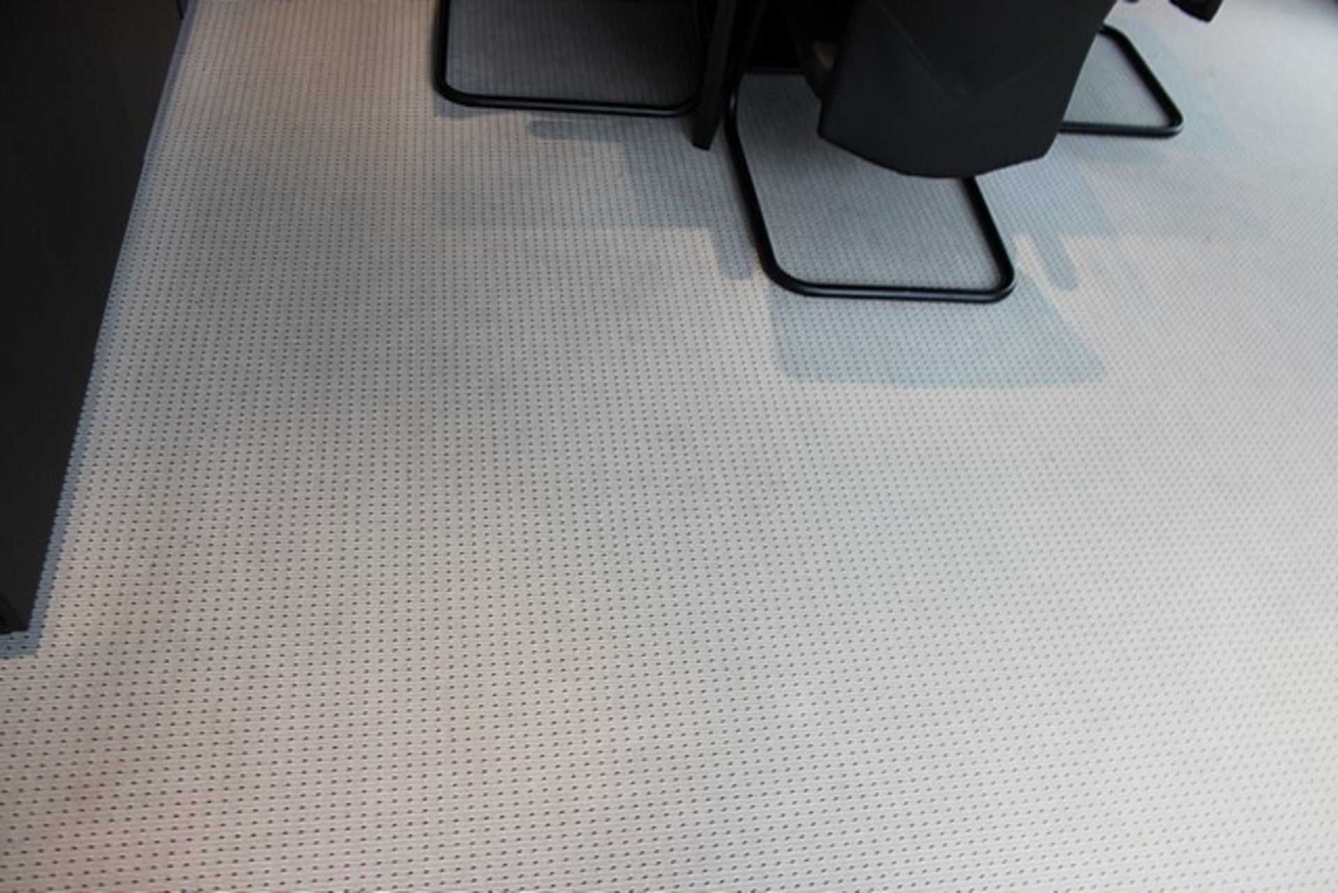 Commercial wool base carpet beige with repeating continual grey fleck pattern approximately 7m x 3. - Image 2 of 2