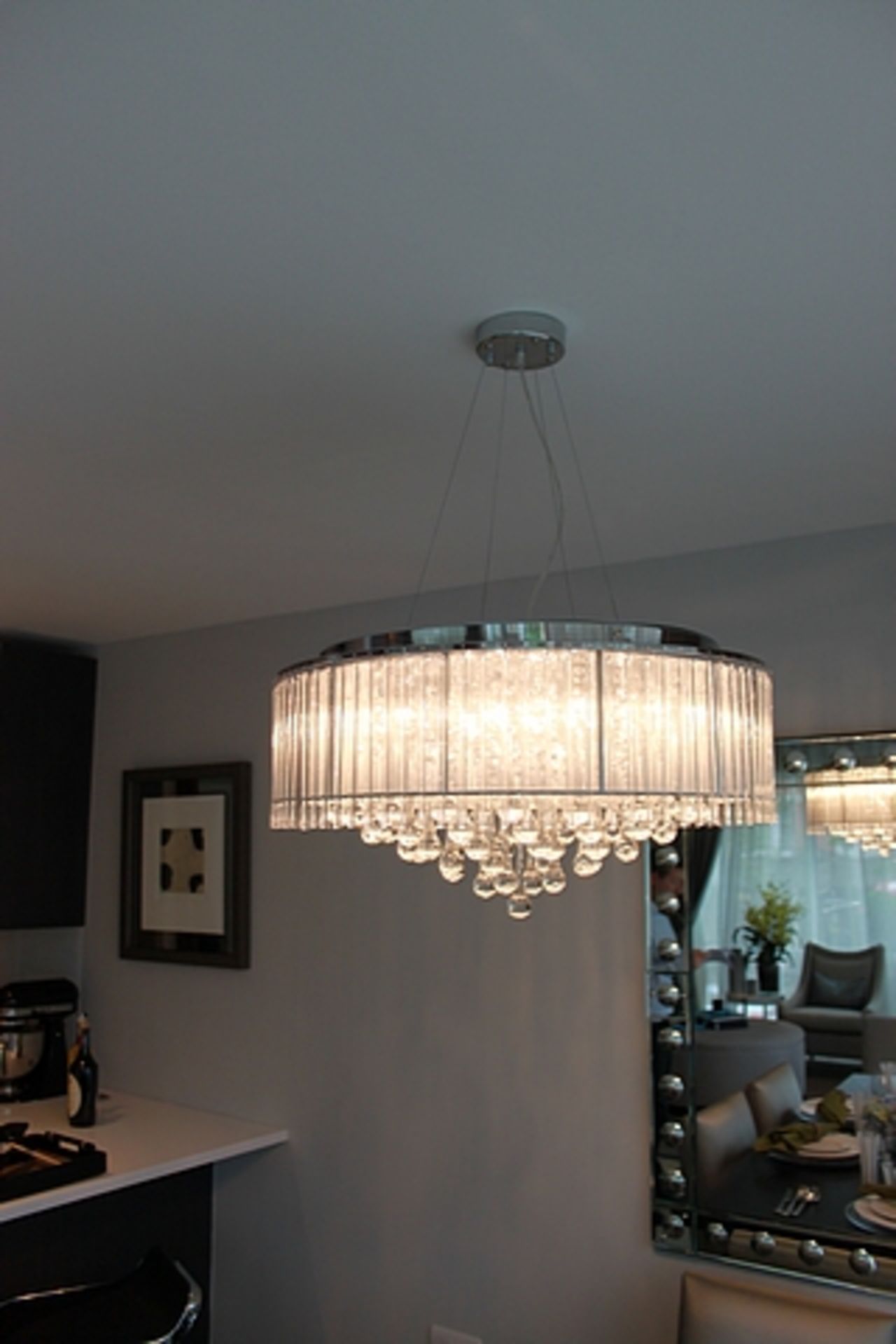 Glass prism suspended ceiling pendant 620mm x 800mm - Image 3 of 3